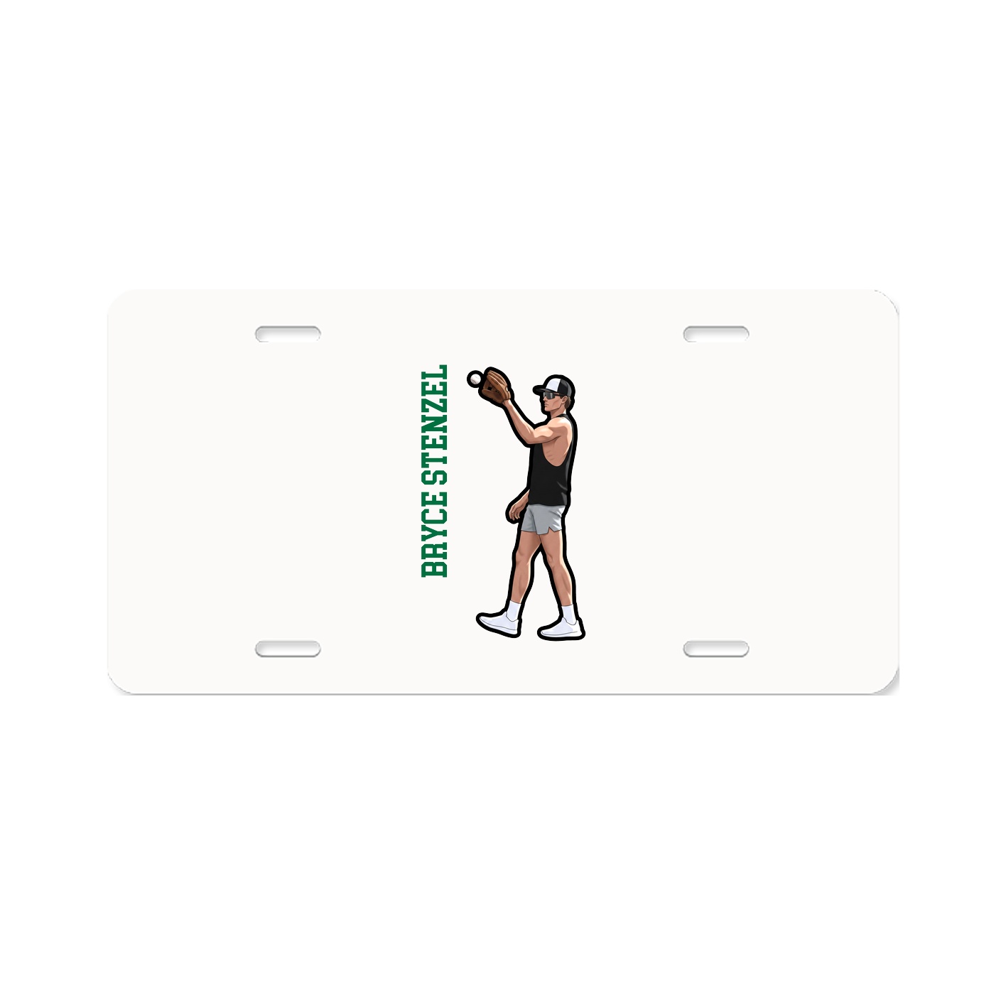 License Plate — Name Vertical in Classic