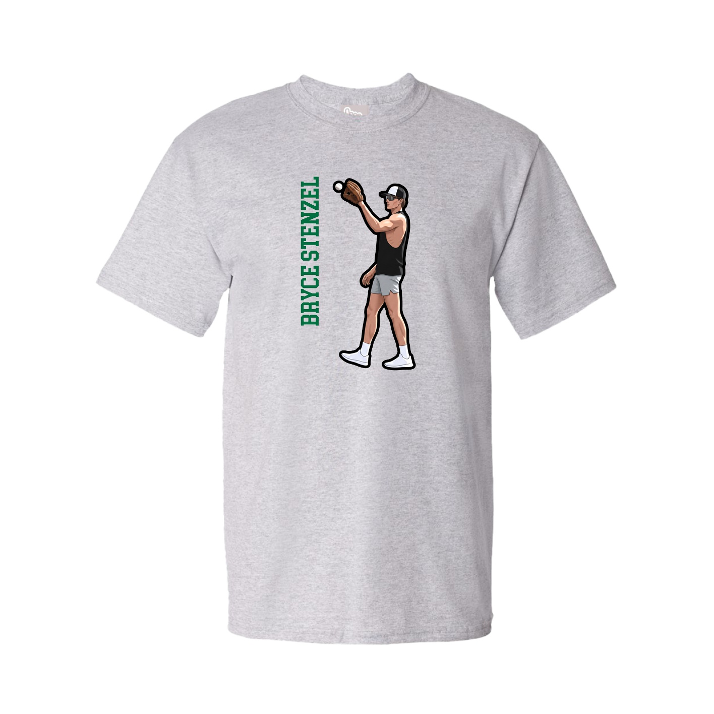 Youth Tee — Name Vertical in Grey