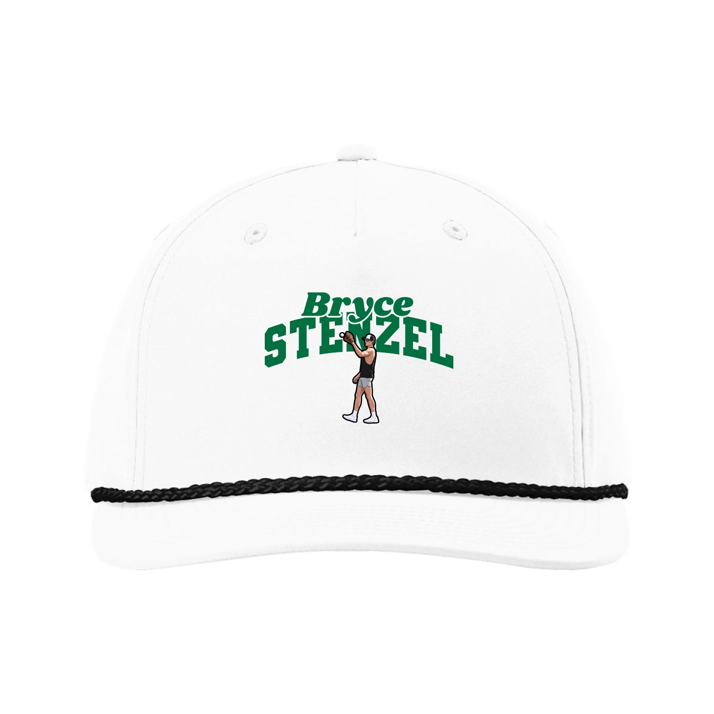 Five-Panel Classic Rope Cap — Signature Arch in White