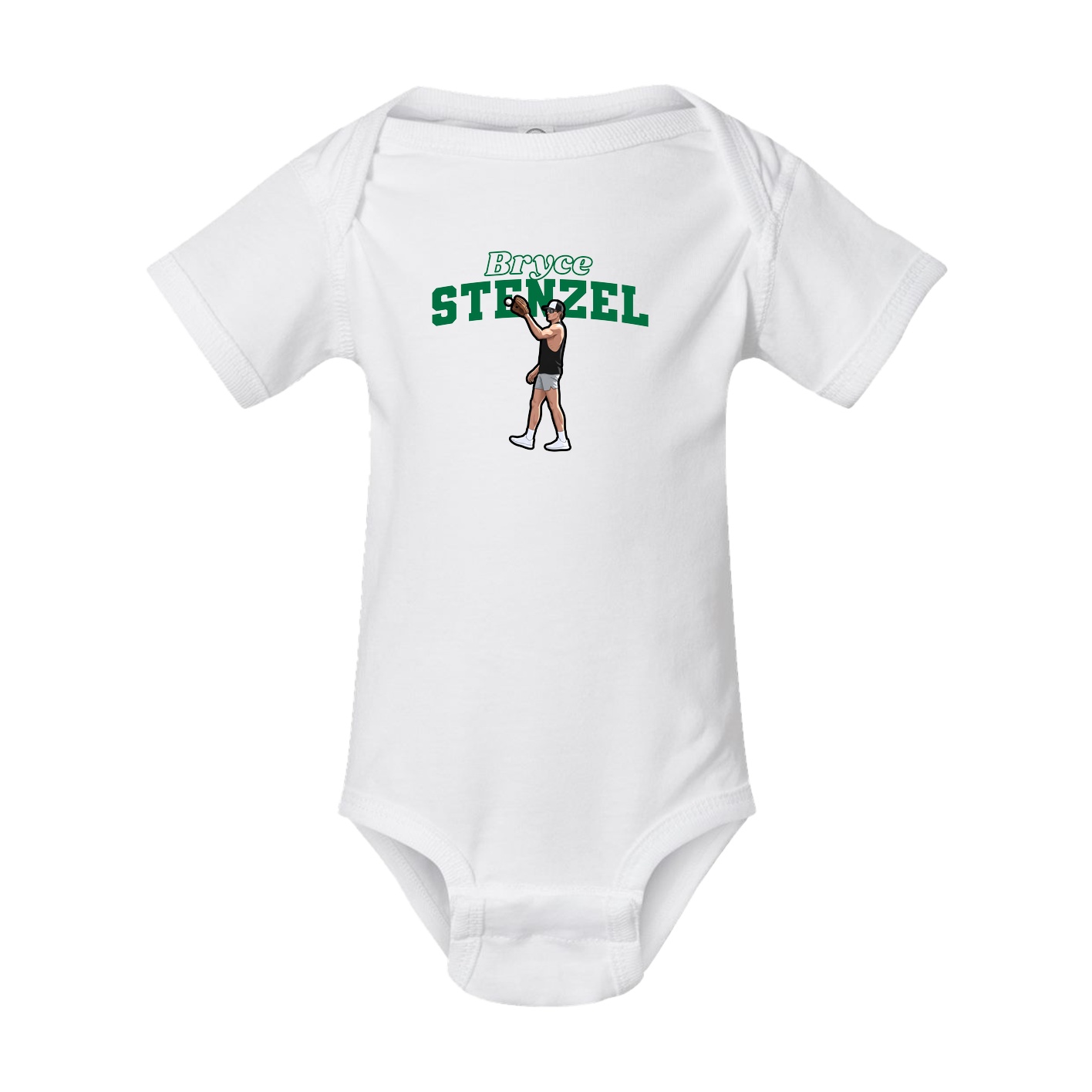 Baby Onesie — Name Arch in White