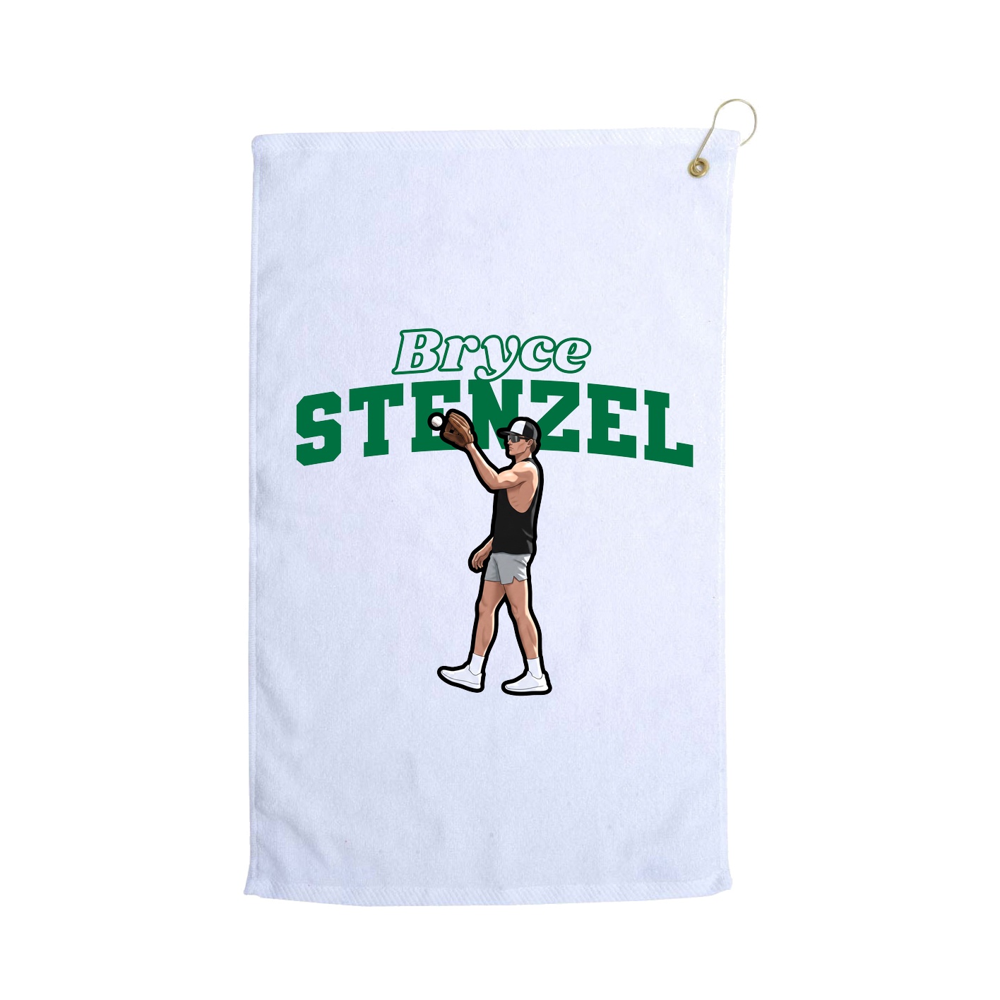 Golf Towel — Name Arch in White