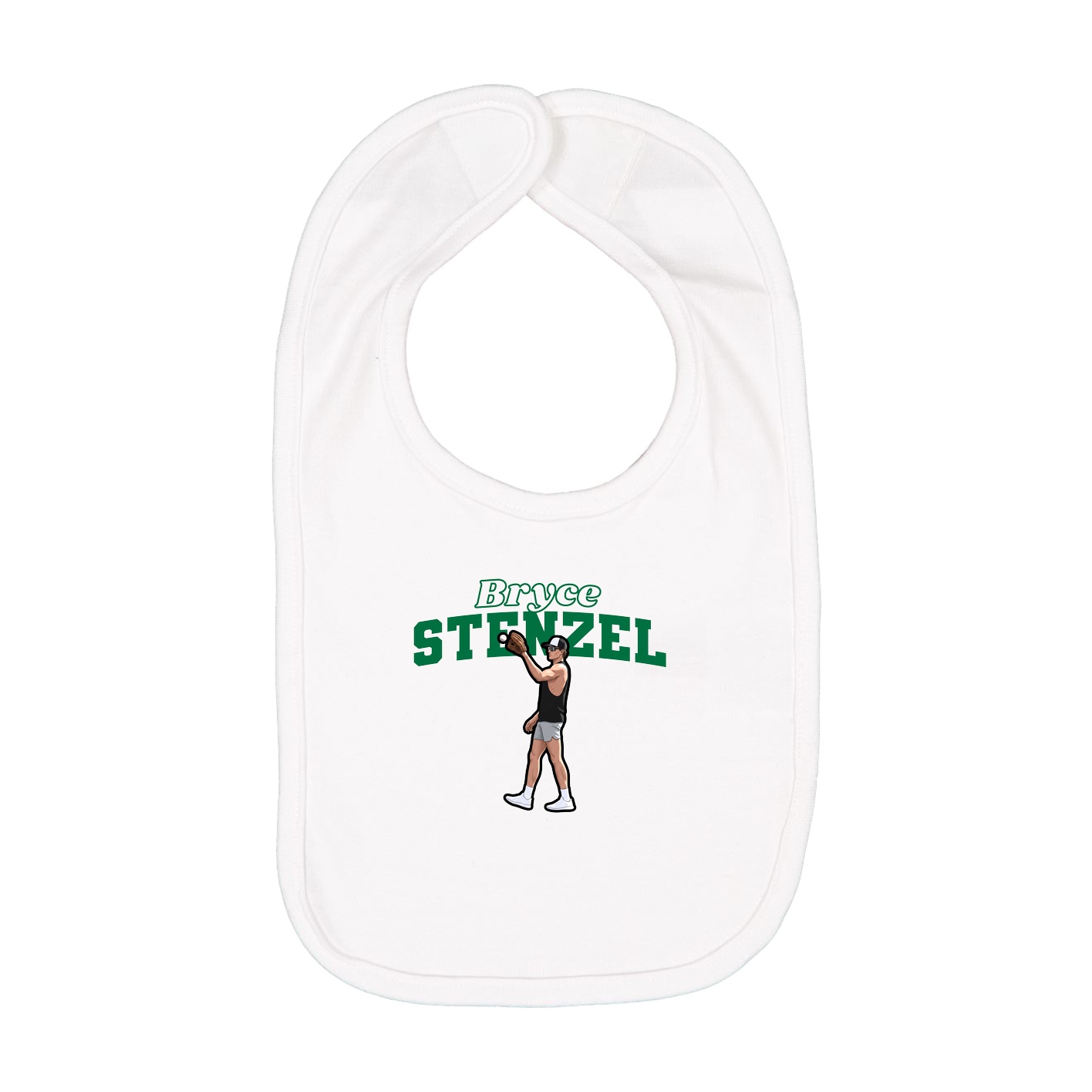 Infant Bib — Name Arch in White