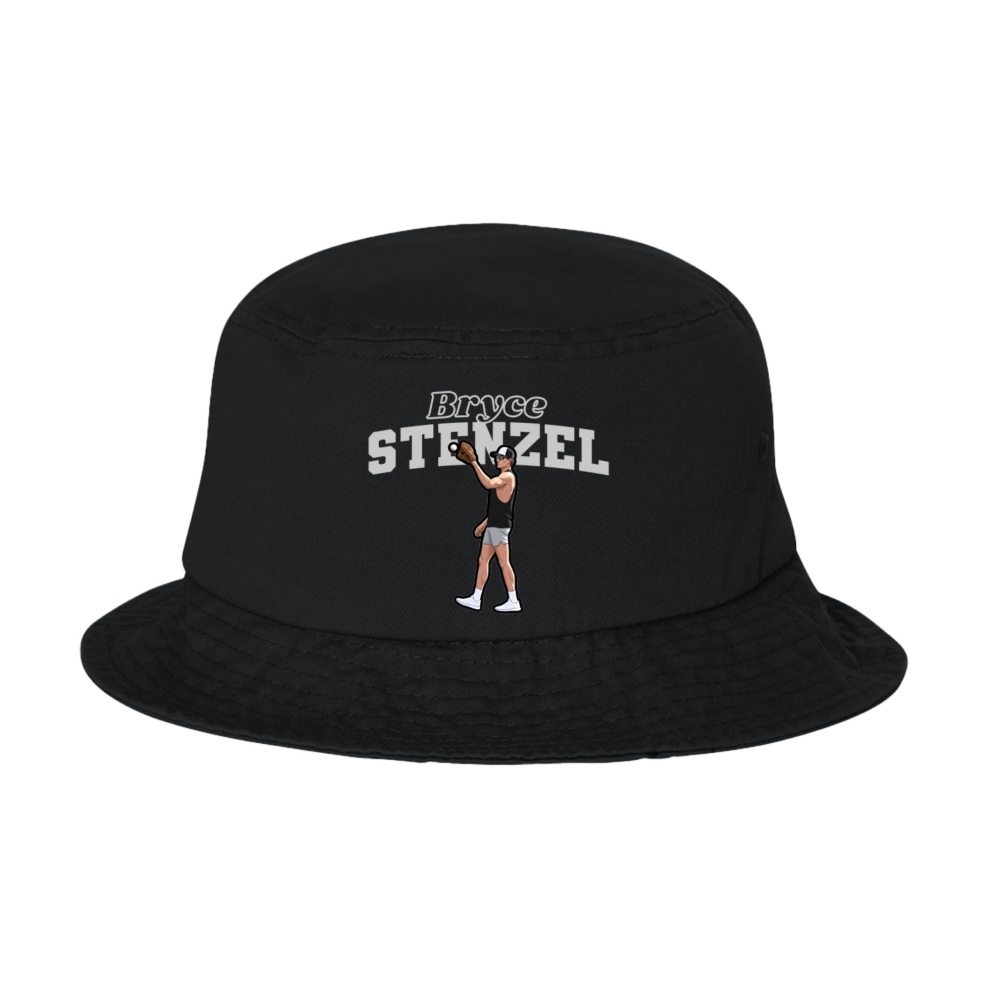 Bucket Cap — Name Arch in Black