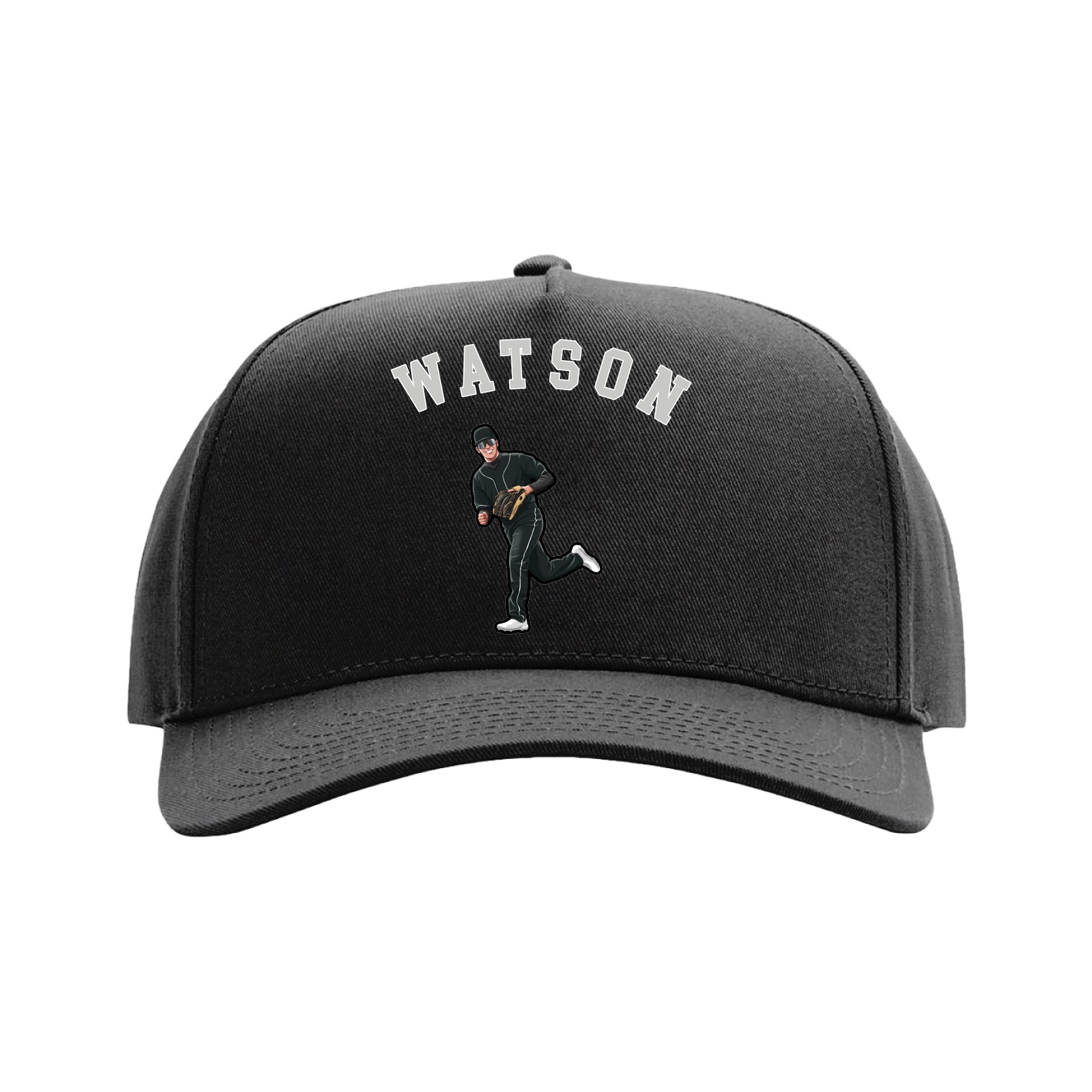 Full Fabric Five-Panel Champ Cap — Shirsey Arch in Black