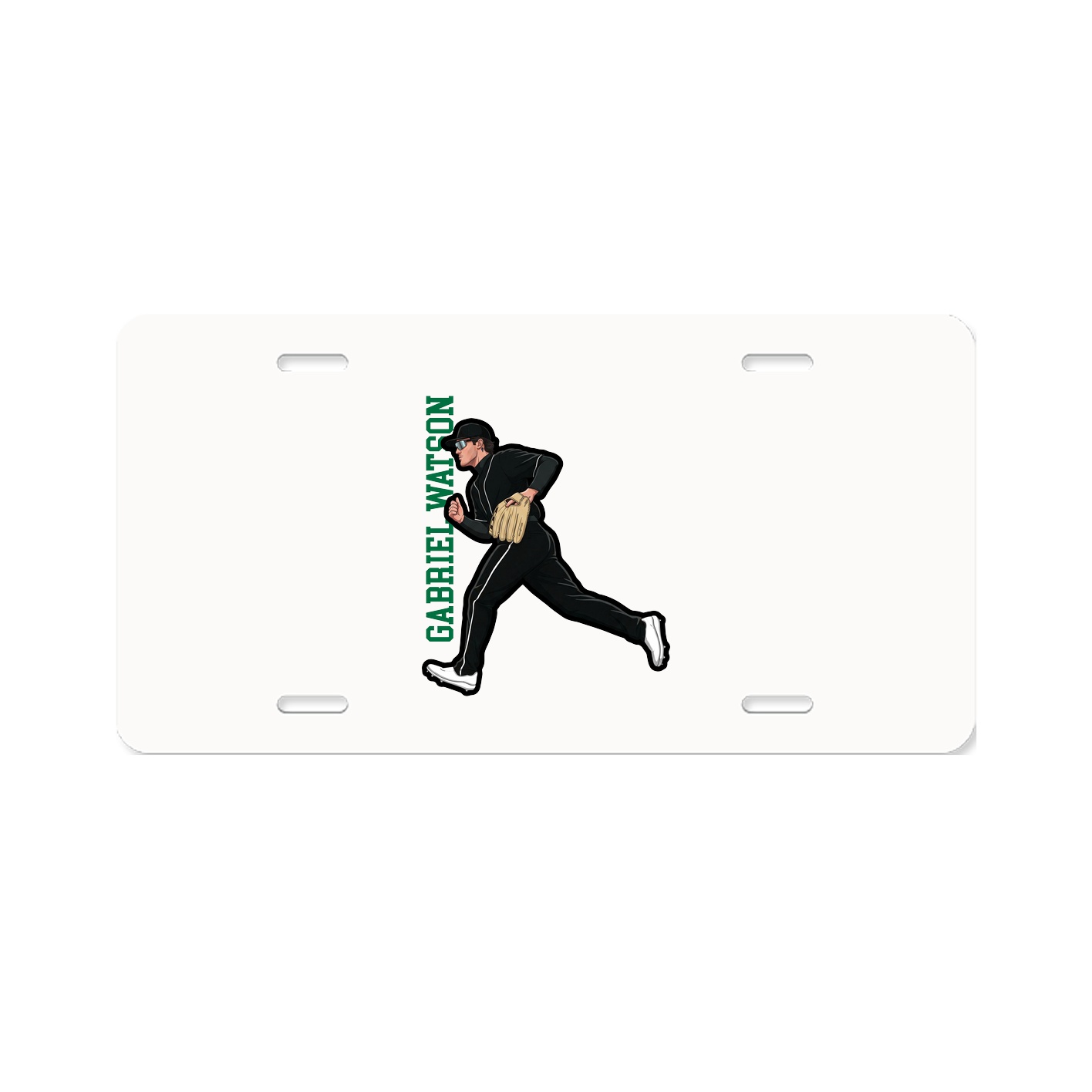 License Plate — Name Vertical in Classic