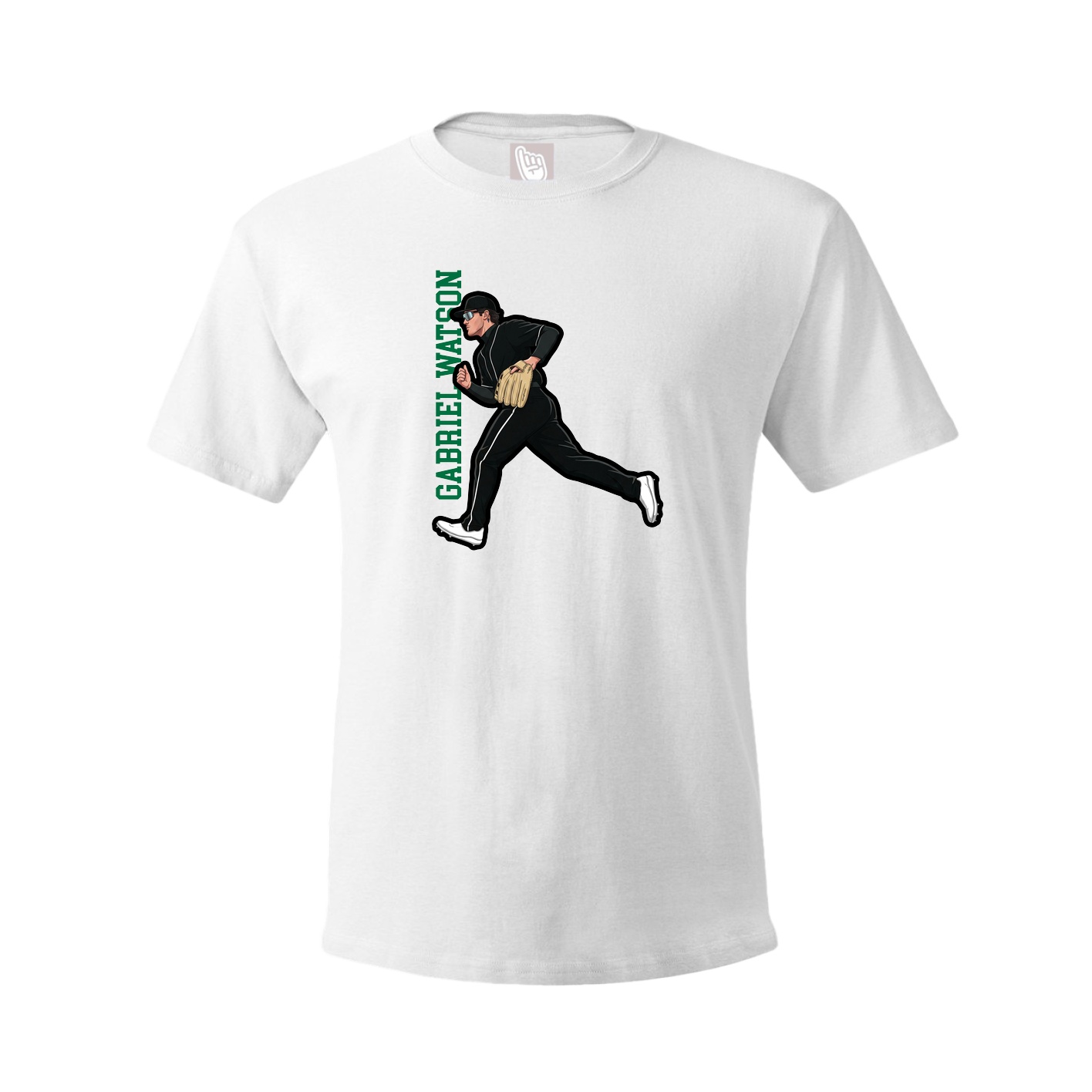 Tee — Name Vertical in White