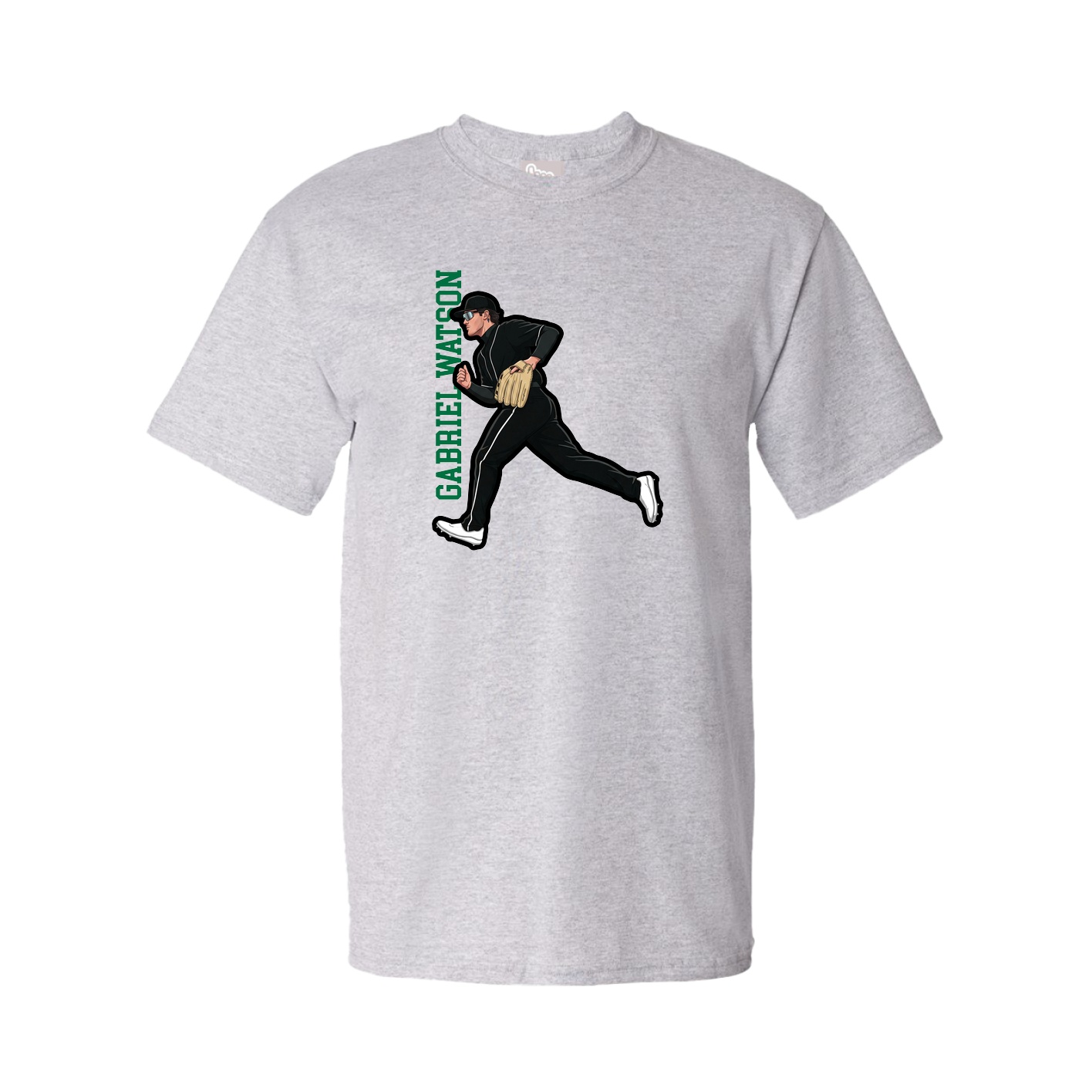 Youth Tee — Name Vertical in Grey