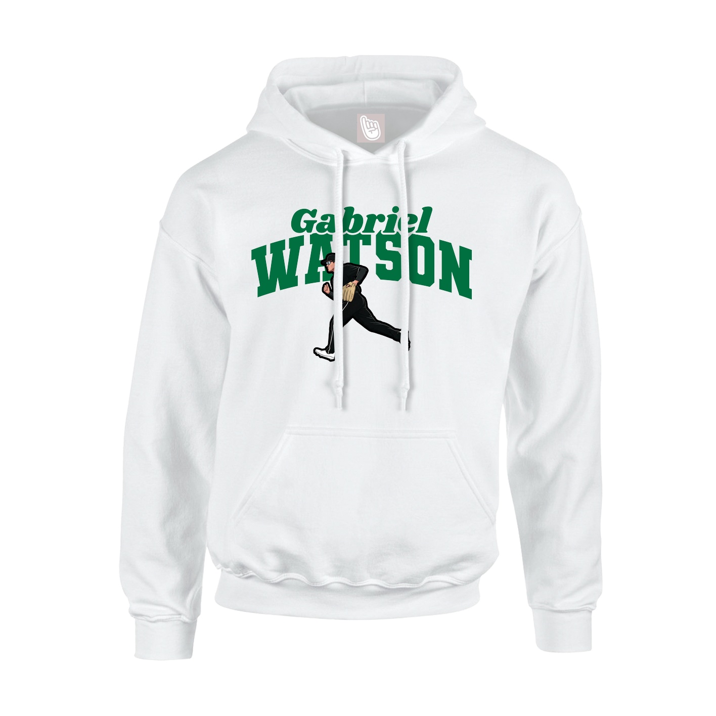 Youth Hoodie — Signature Arch in White