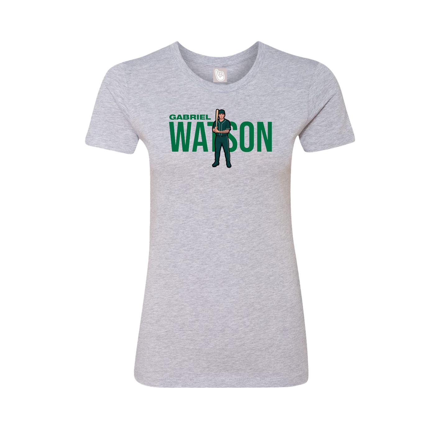 Fitted Women's Tee — Player Name in Grey
