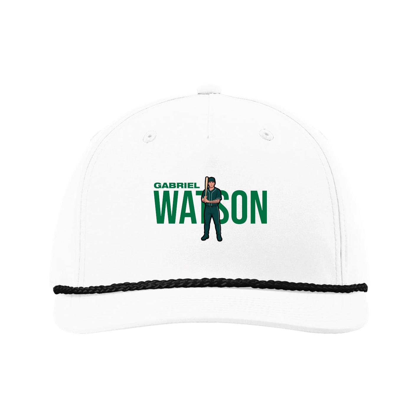 Five-Panel Classic Rope Cap — Player Name in White