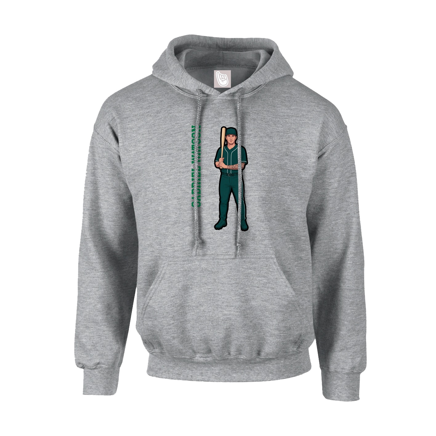 Hoodie — Name Vertical in Grey