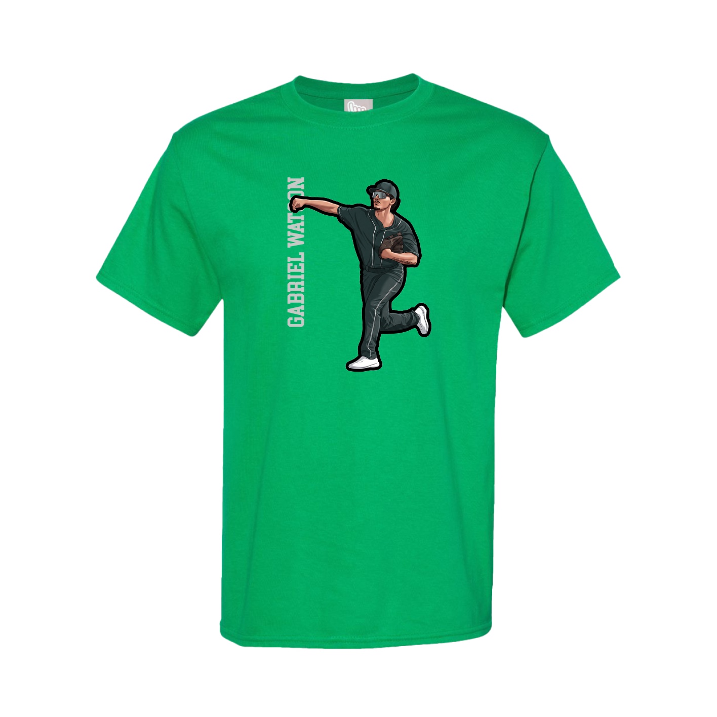 Youth Tee — Name Vertical in Green