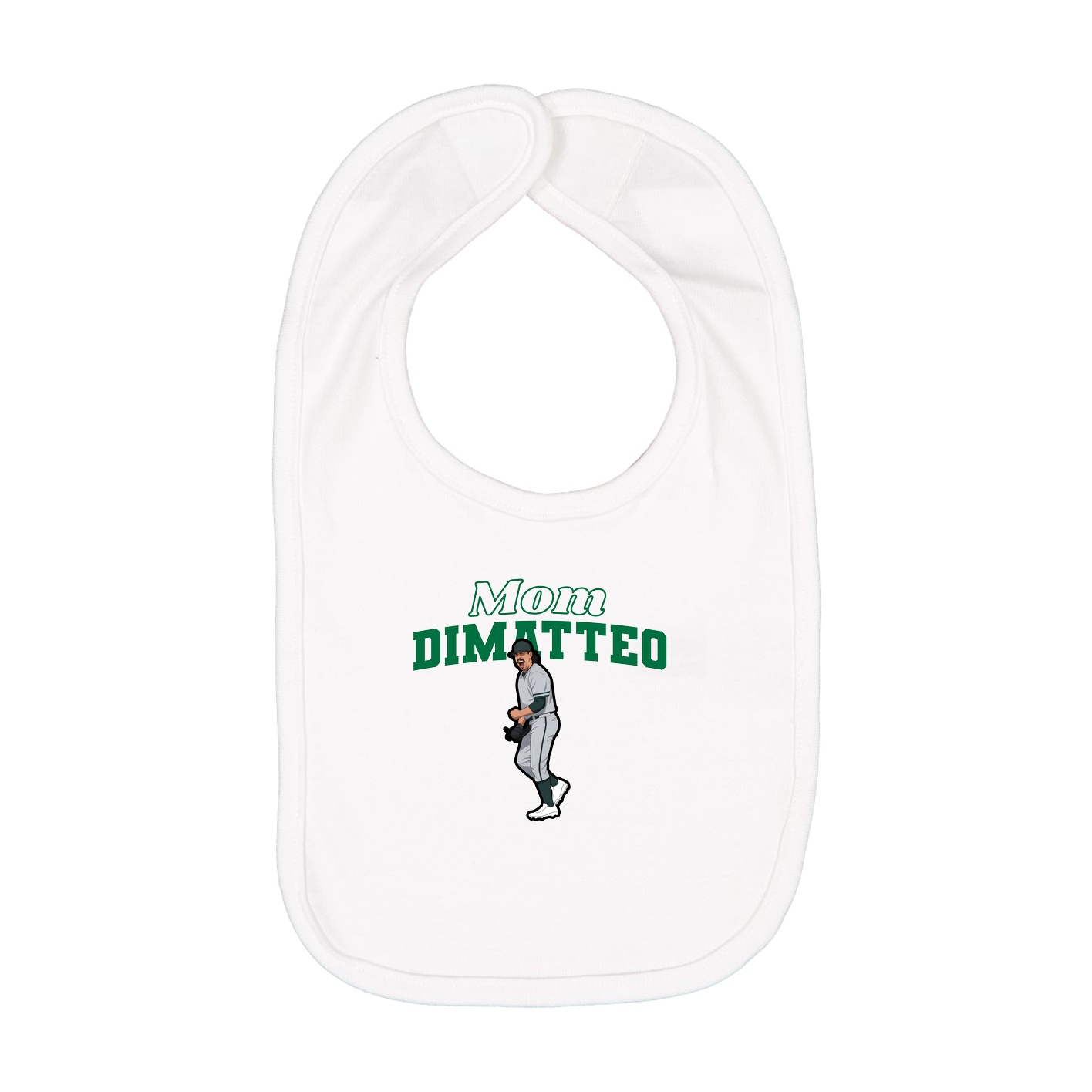 Infant Bib — Mothers Day Block in White