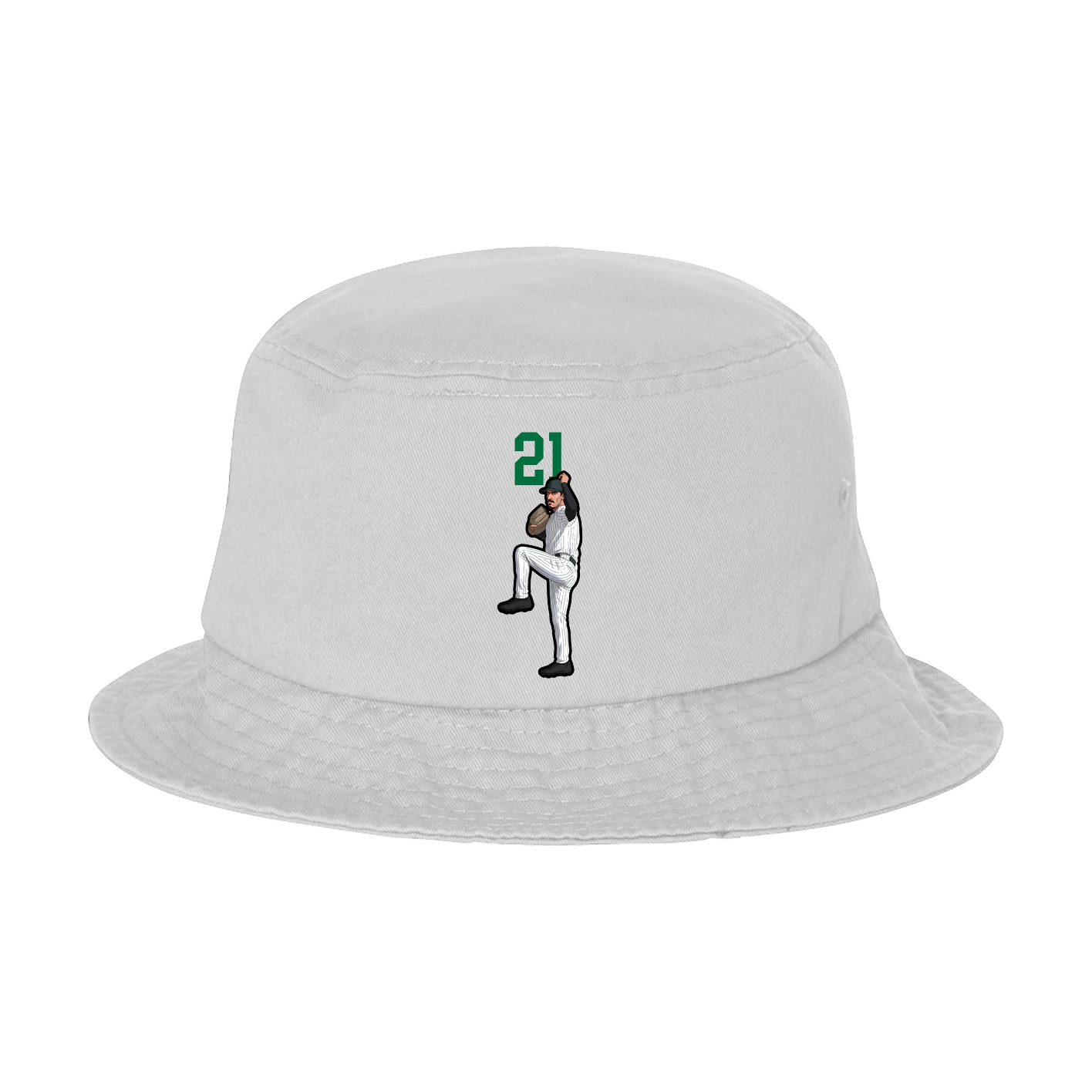 Bucket Cap — Number Top in White