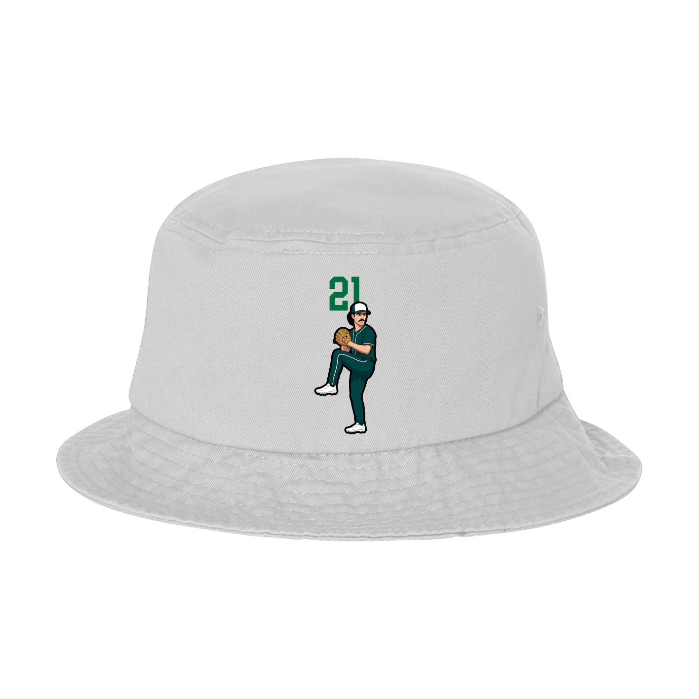Bucket Cap — Number Top in White