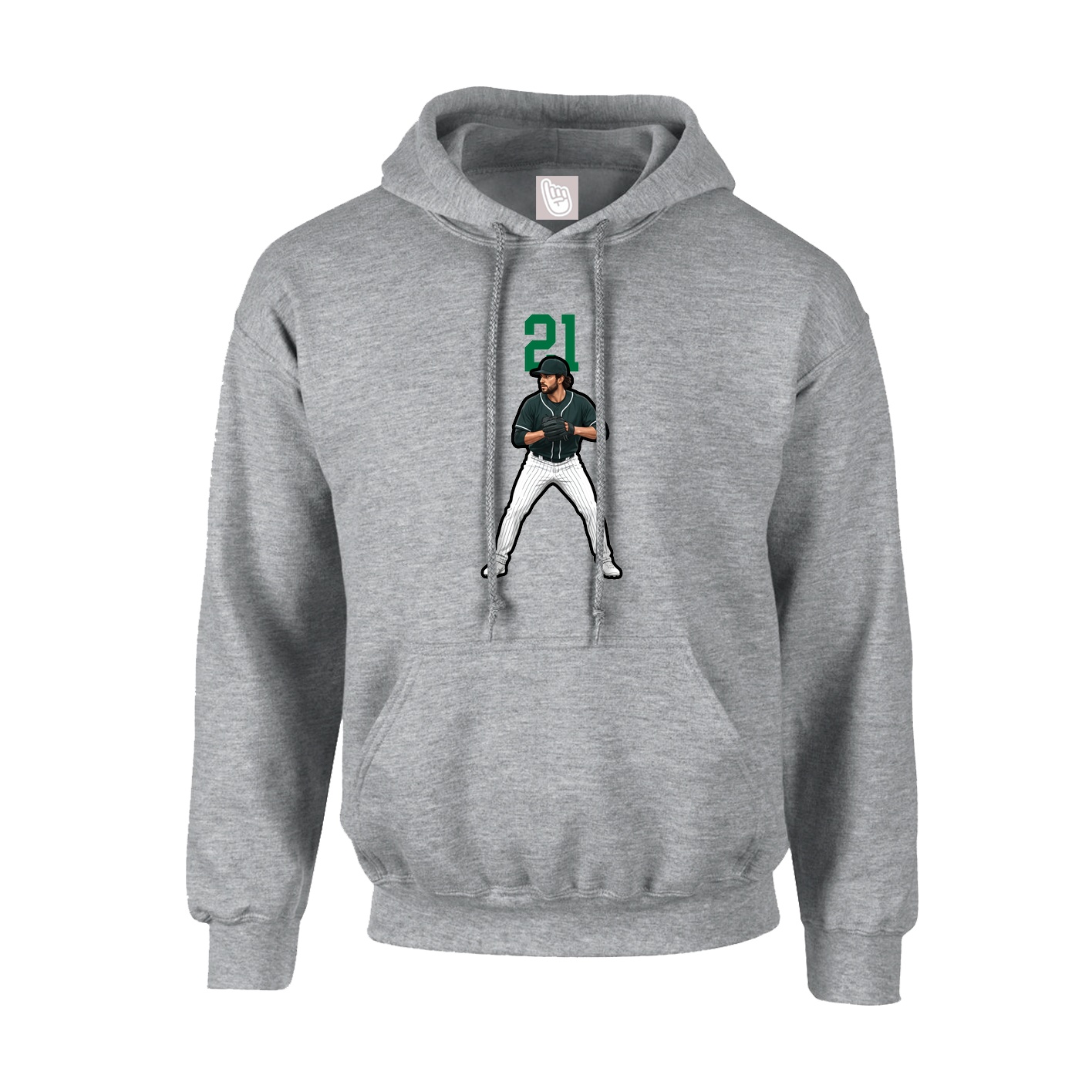 Youth Hoodie — Number Top in Grey