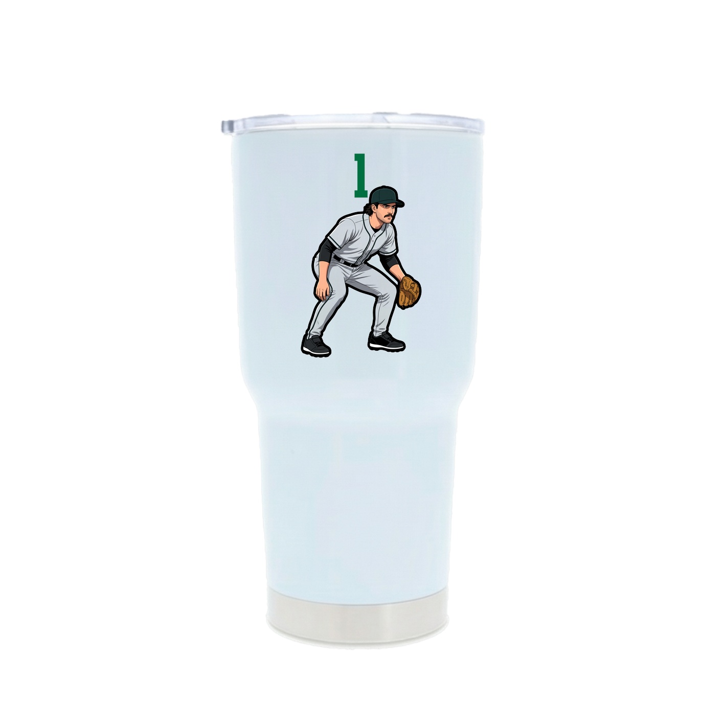 30oz Stainless Steel Tumbler — Number Top in White