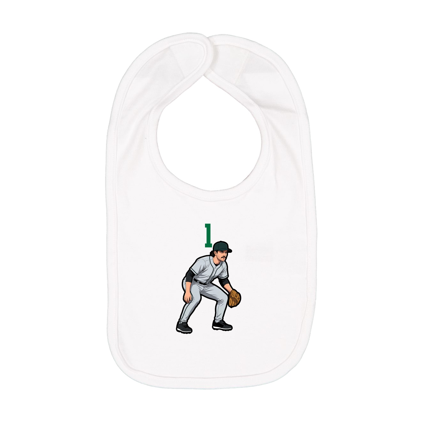 Infant Bib — Number Top in White