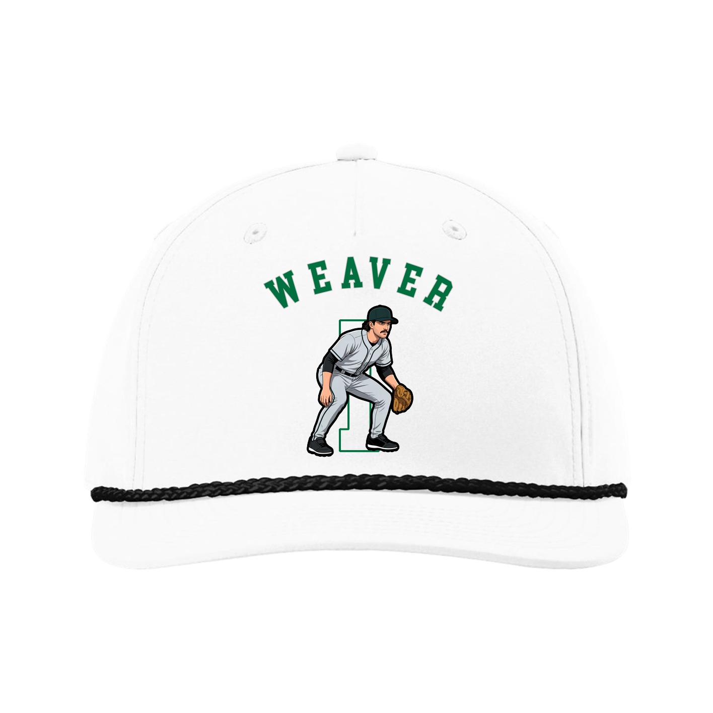 Five-Panel Classic Rope Cap — Shirsey Arch in White
