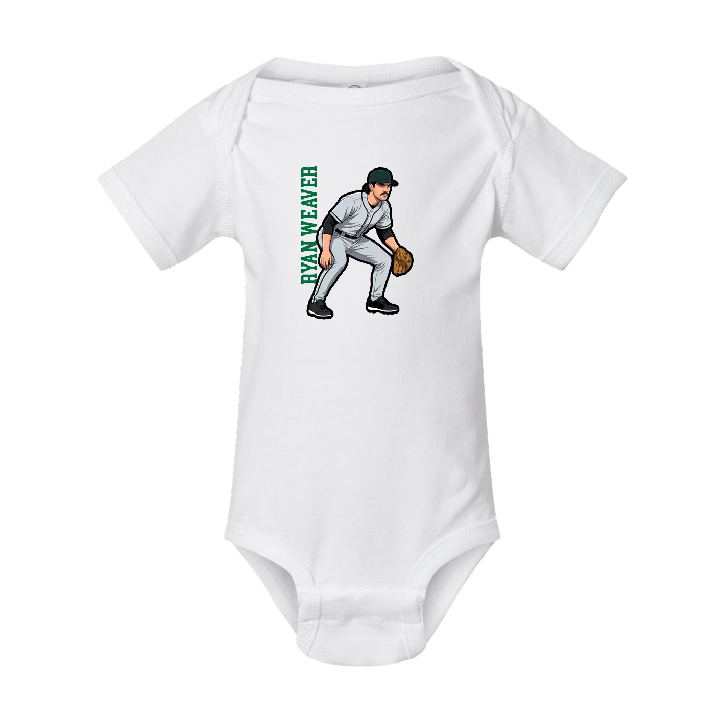 Baby Onesie — Name Vertical in White