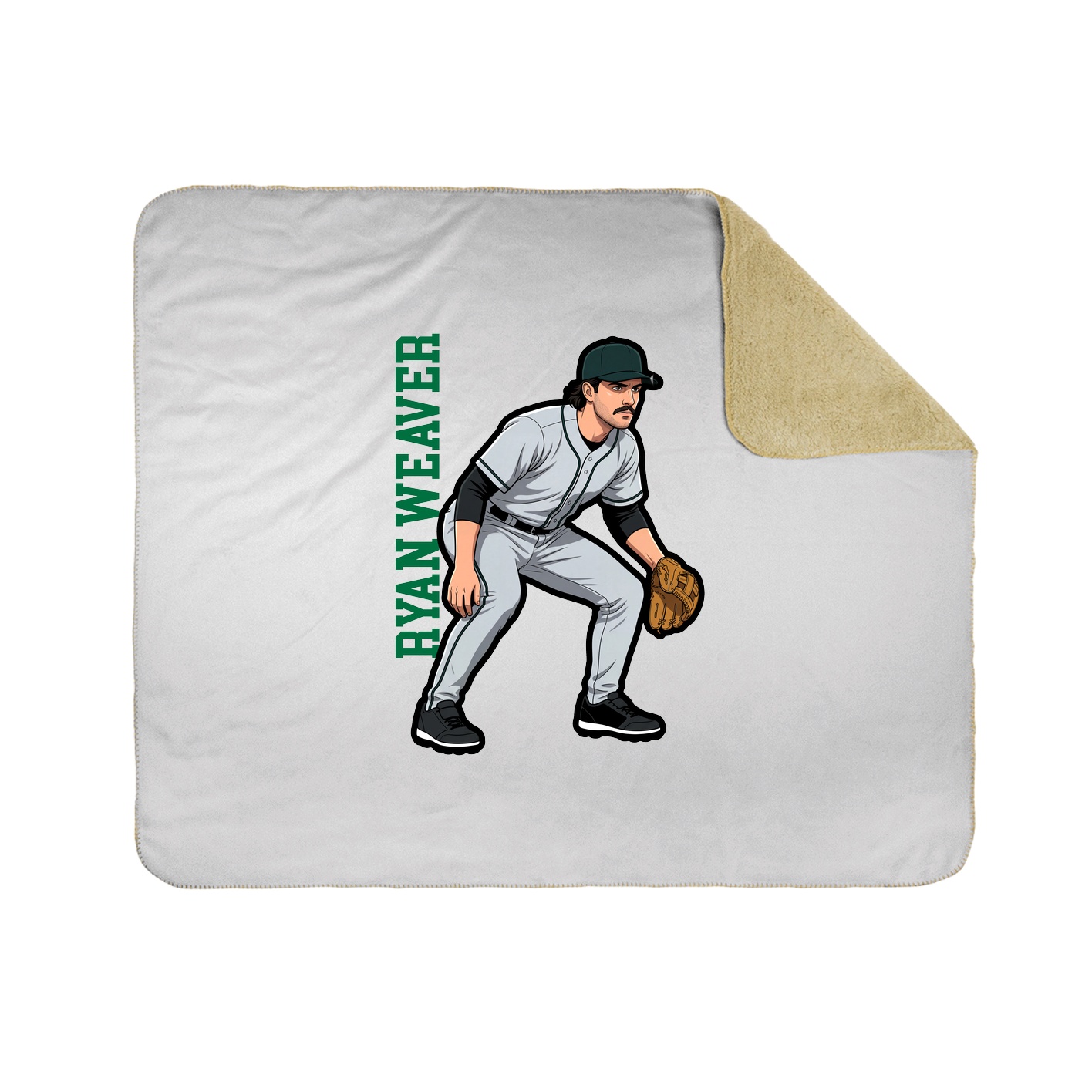 Throw Blanket — Name Vertical in White