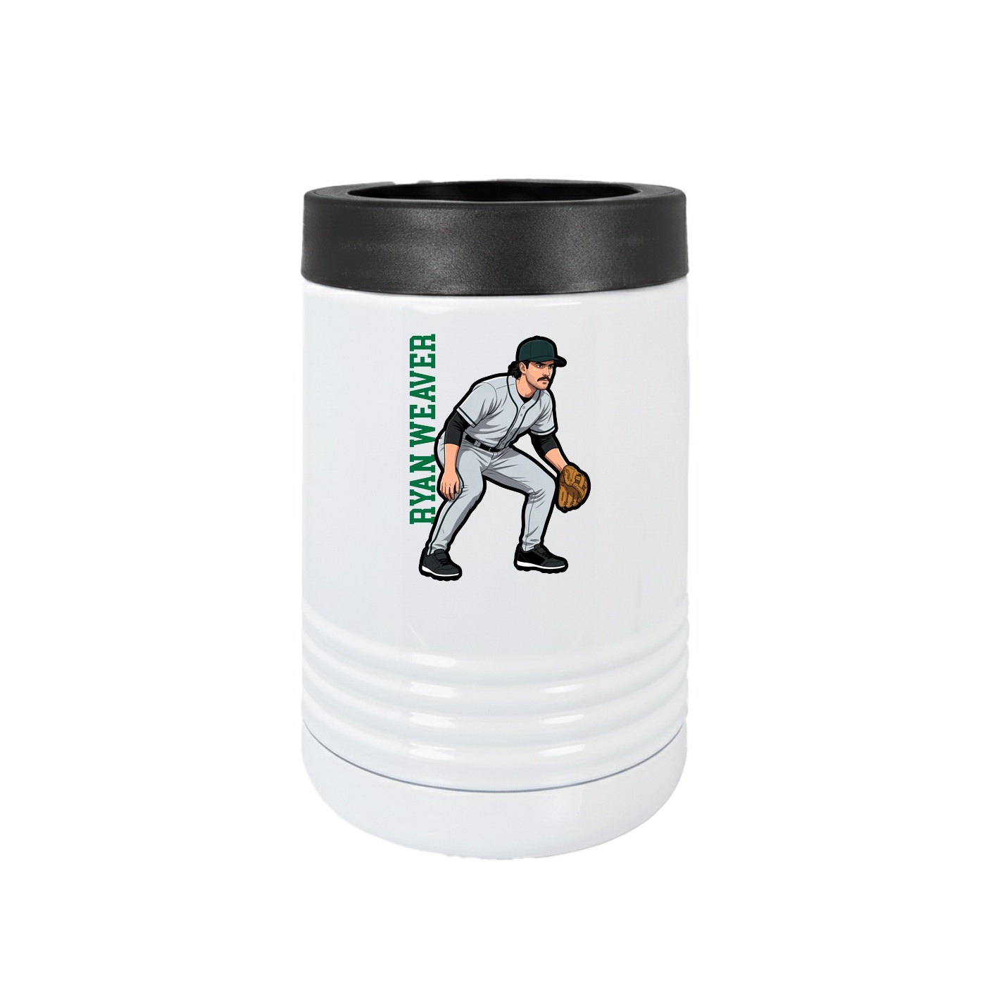 Beverage Holder — Name Vertical in White