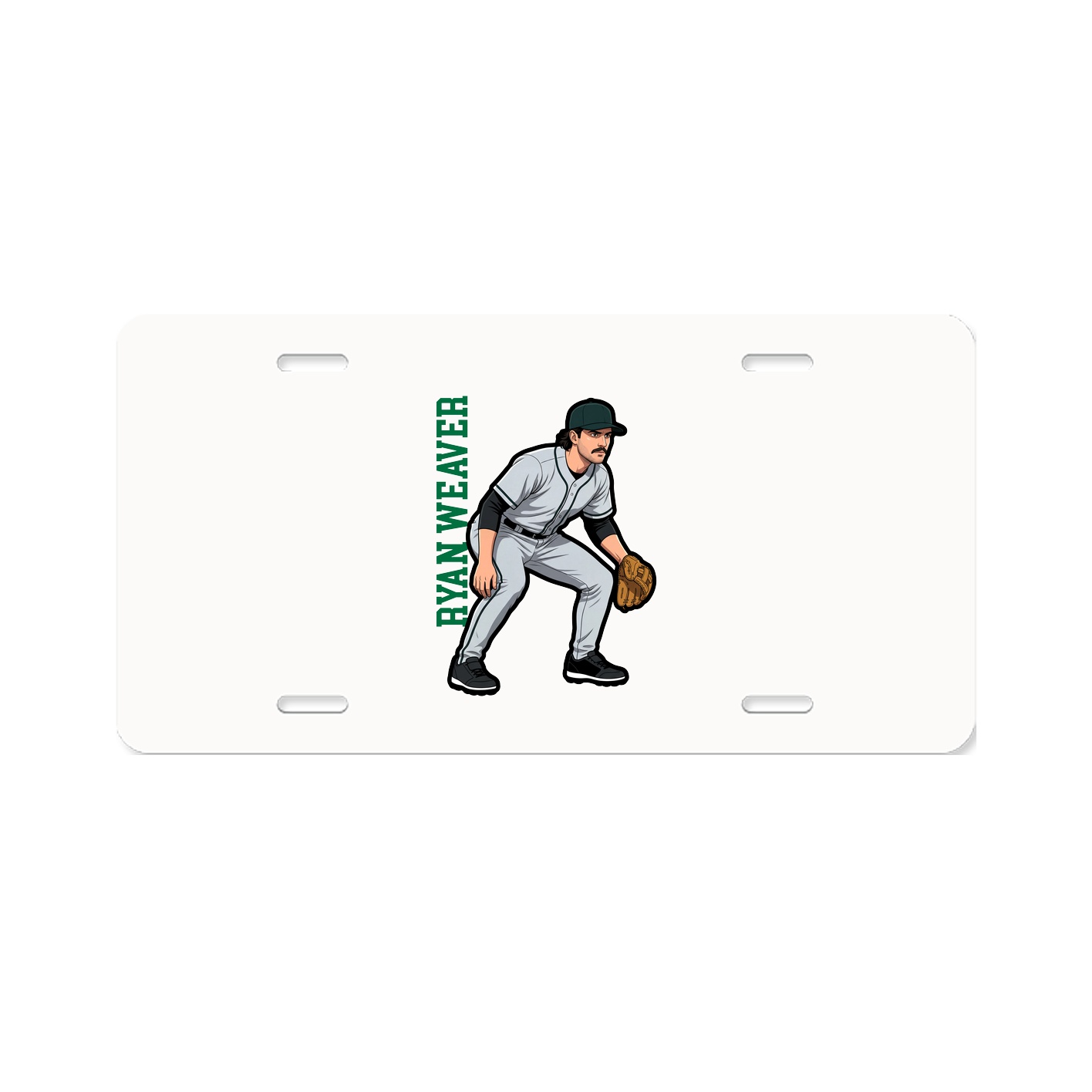 License Plate — Name Vertical in Classic