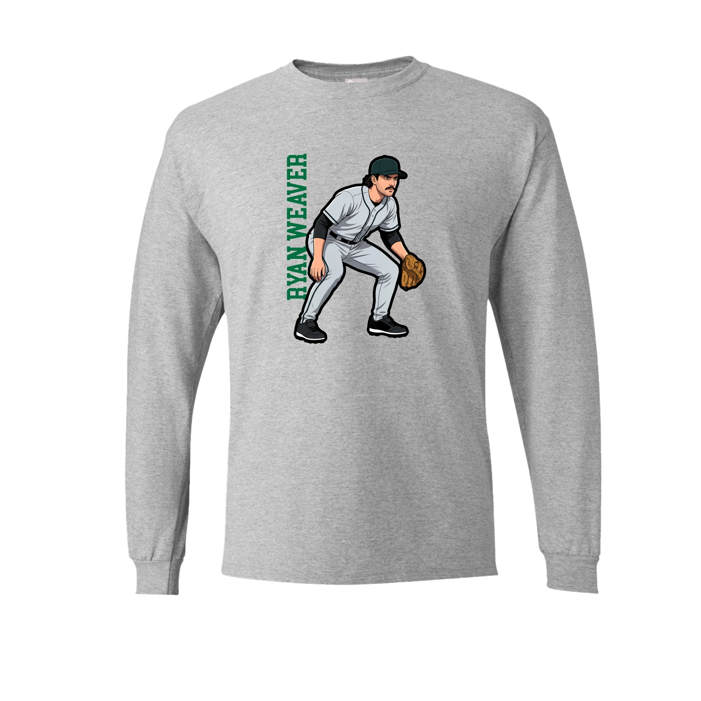 Long Sleeve Tee — Name Vertical in Grey