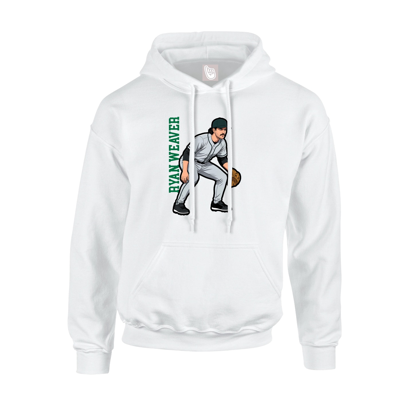 Youth Hoodie — Name Vertical in White