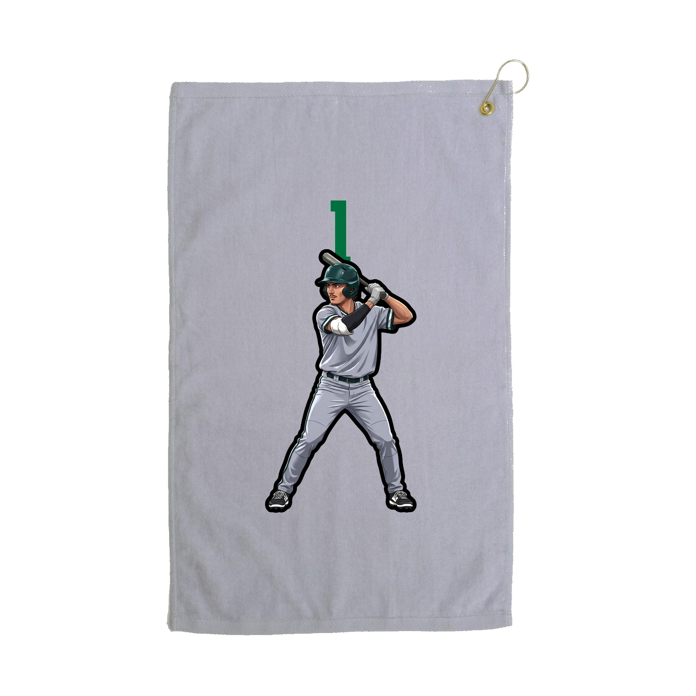 Golf Towel — Number Top in Grey