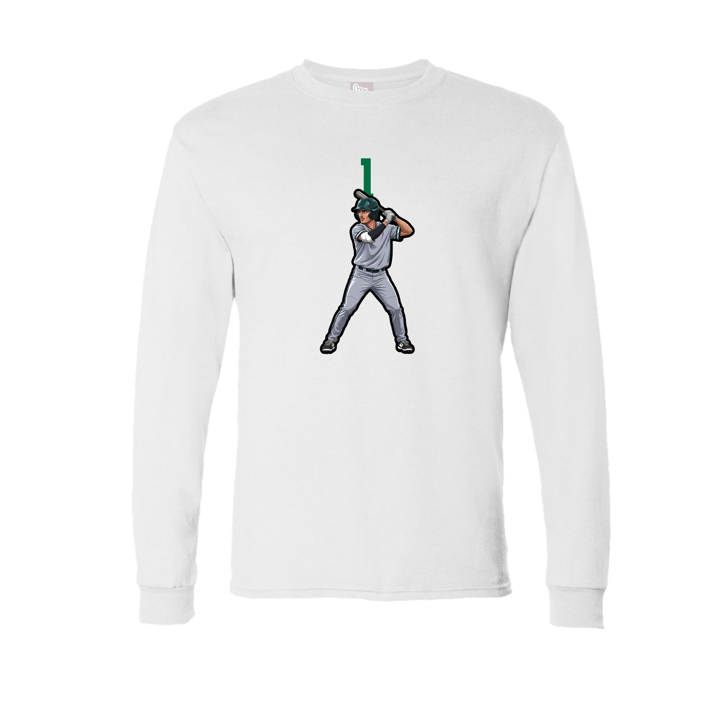 Long Sleeve Tee — Number Top in White