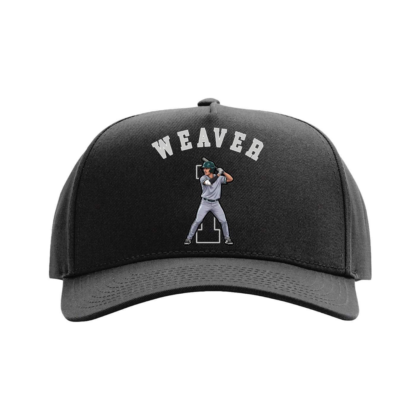Full Fabric Five-Panel Champ Cap — Shirsey Arch in Black