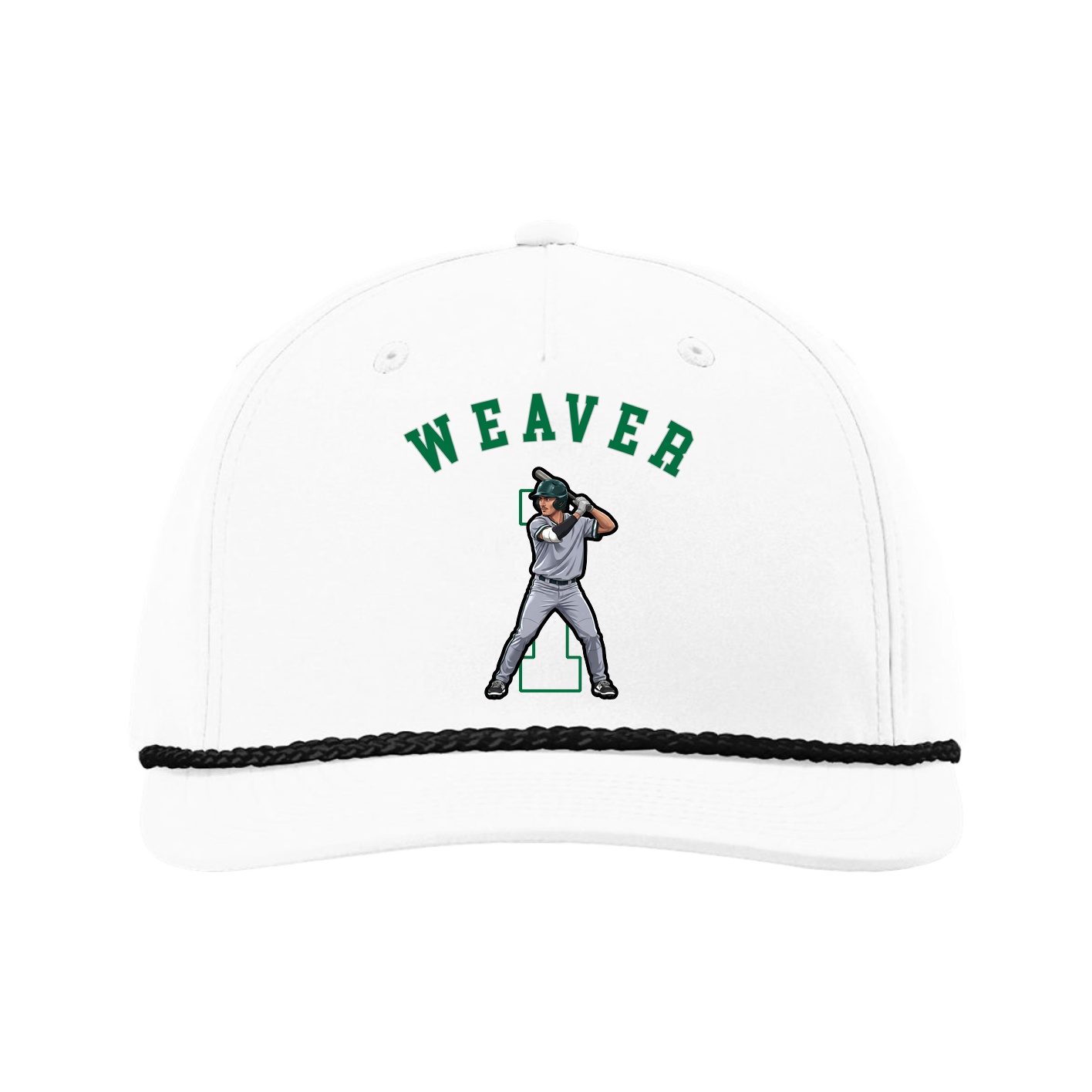Five-Panel Classic Rope Cap — Shirsey Arch in White