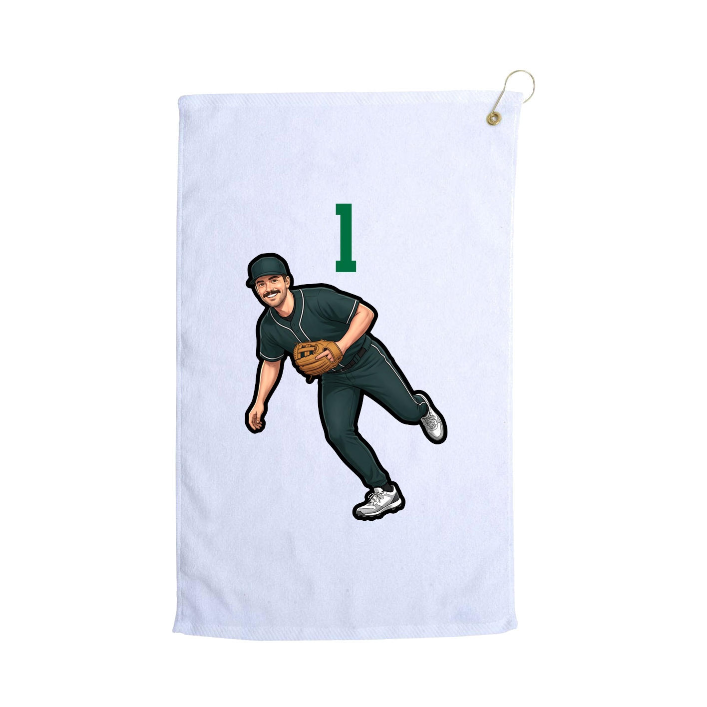 Golf Towel — Number Top in White