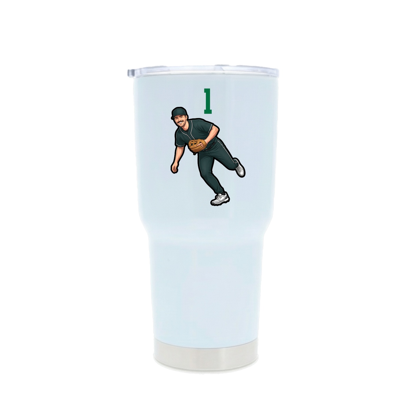 30oz Stainless Steel Tumbler — Number Top in White