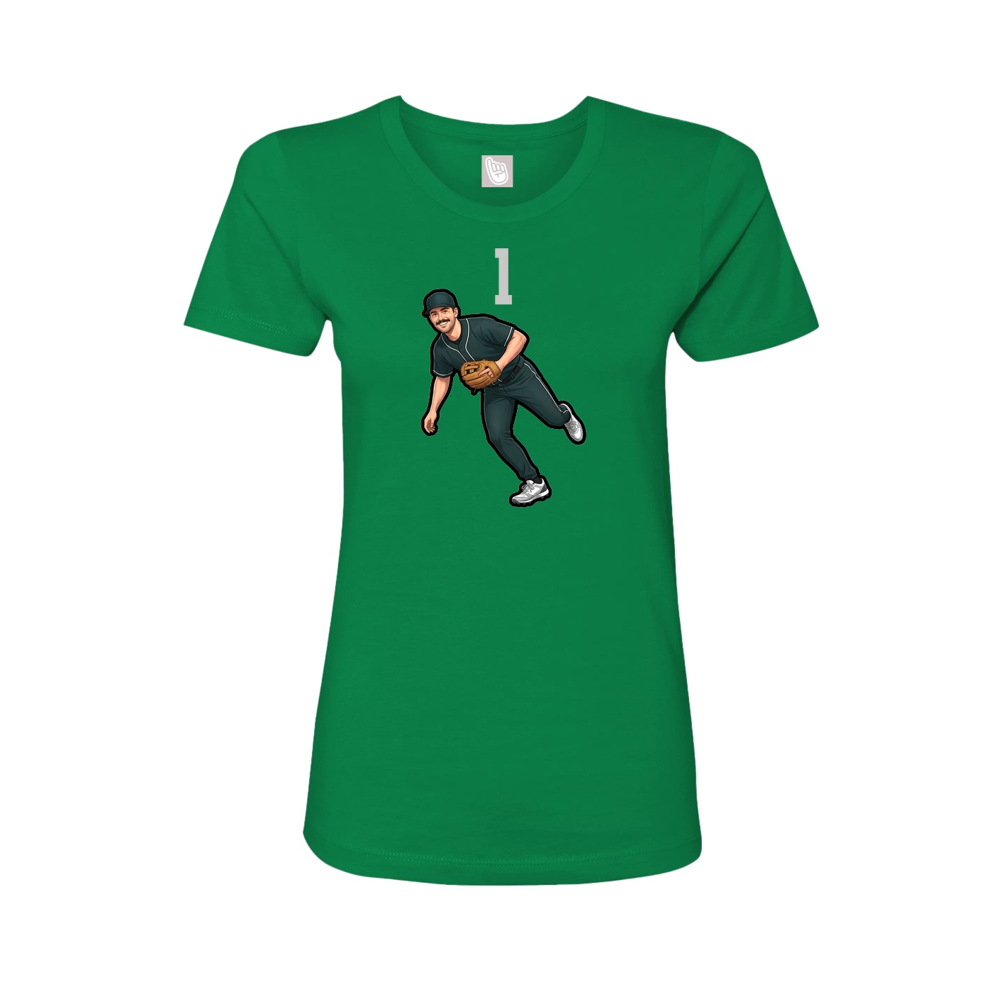 Fitted Women's Tee — Number Top in Green