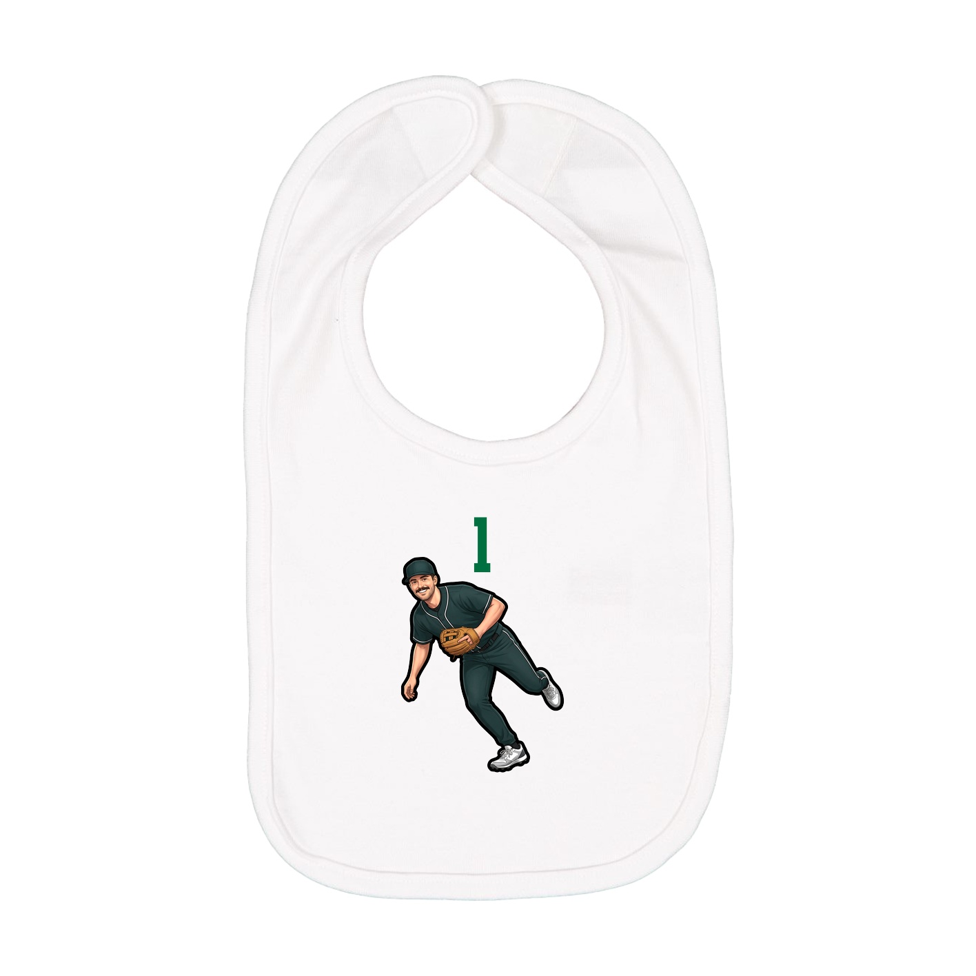 Infant Bib — Number Top in White