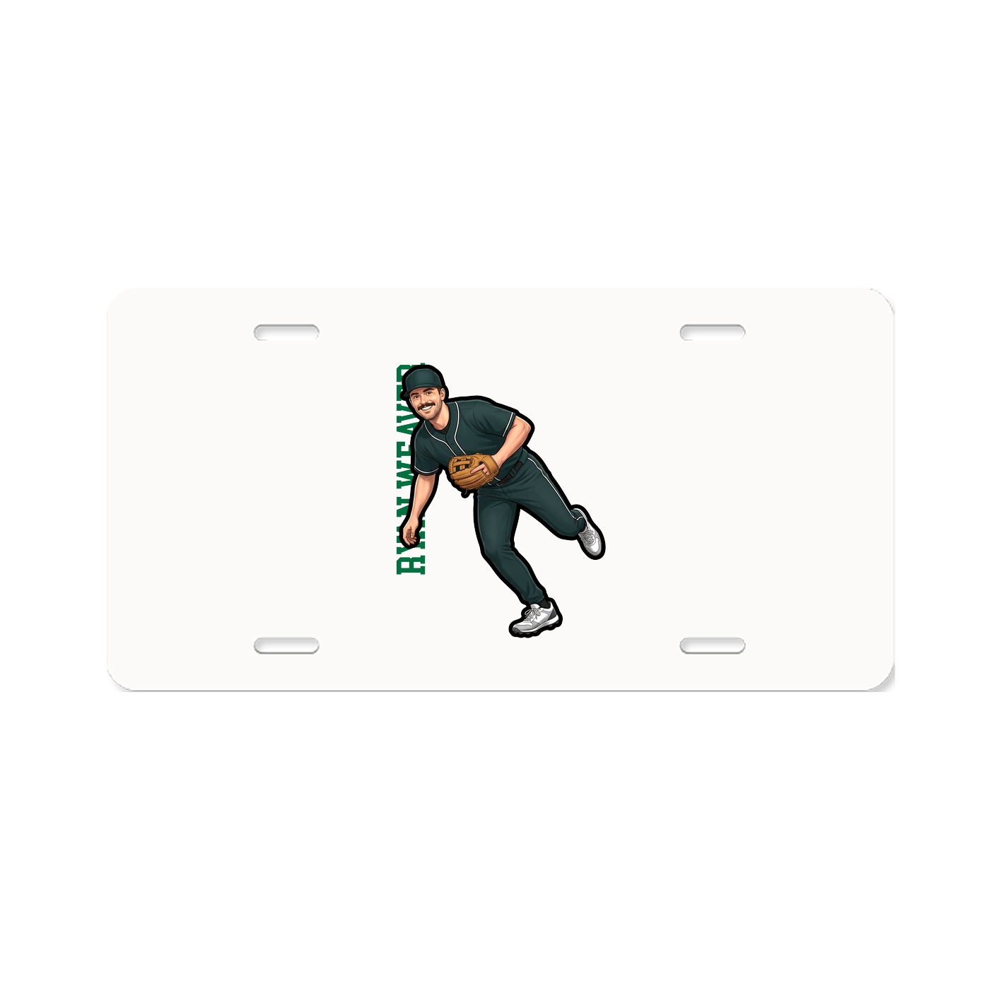 License Plate — Name Vertical in Classic