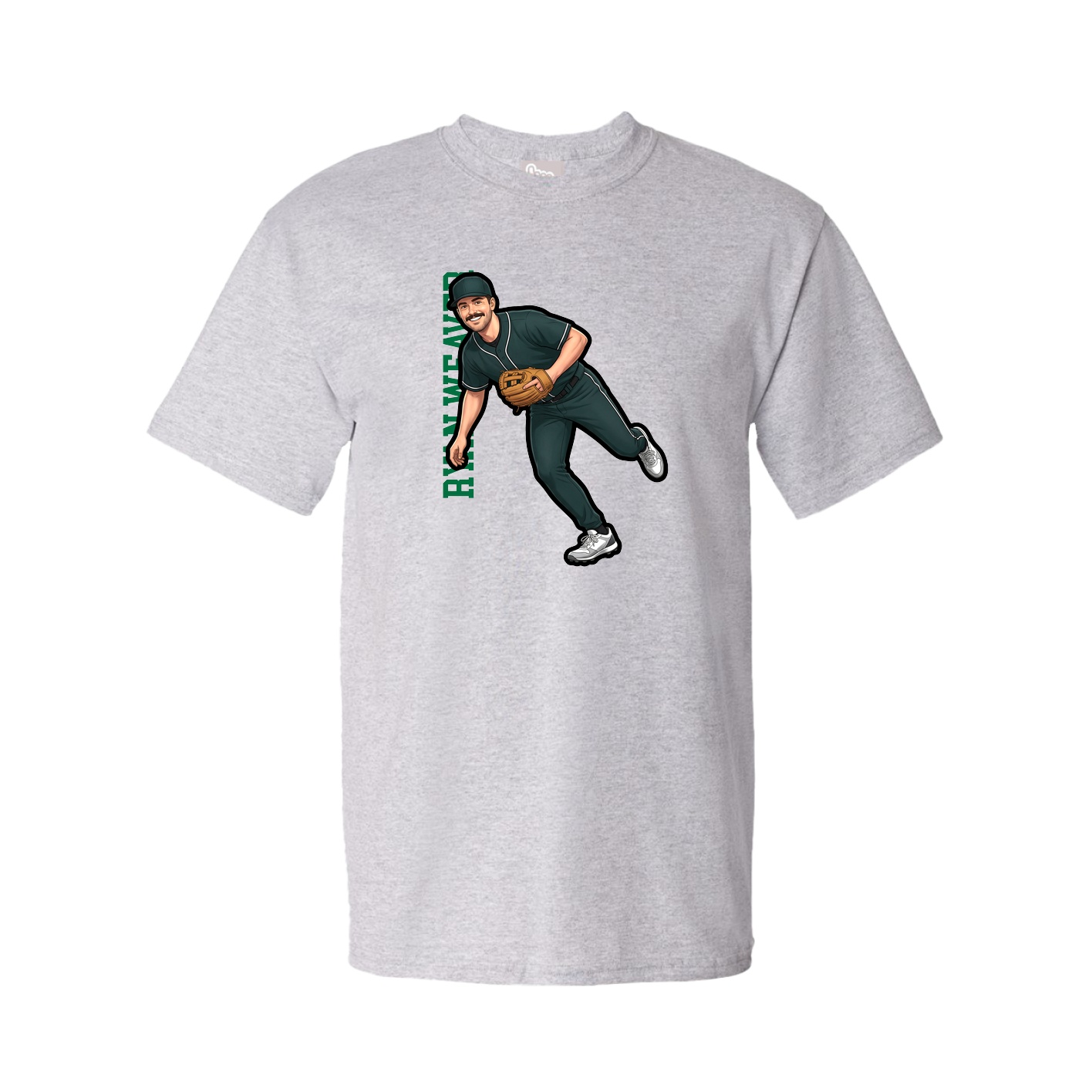 Tee — Name Vertical in Grey