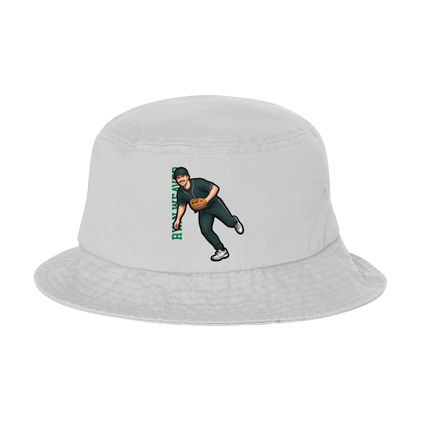 Bucket Cap — Name Vertical in White