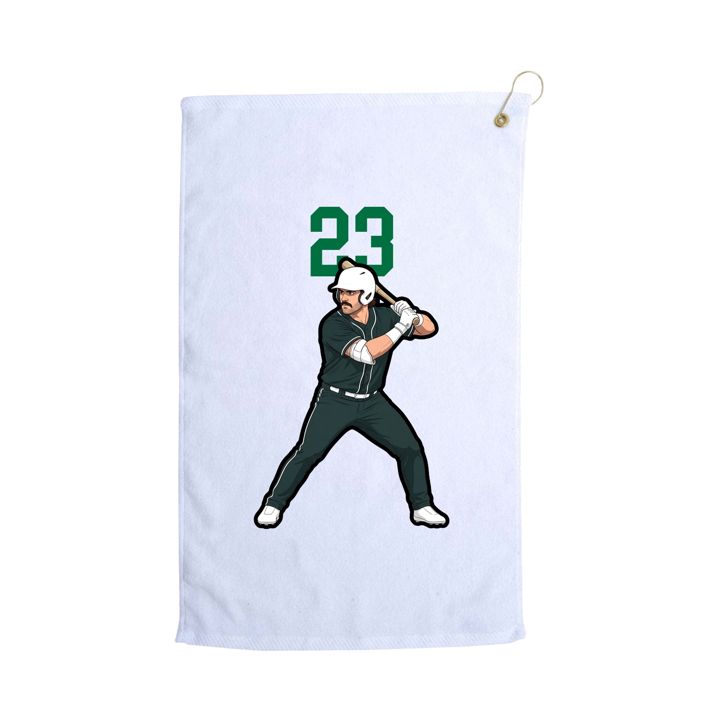 Golf Towel — Number Top in White