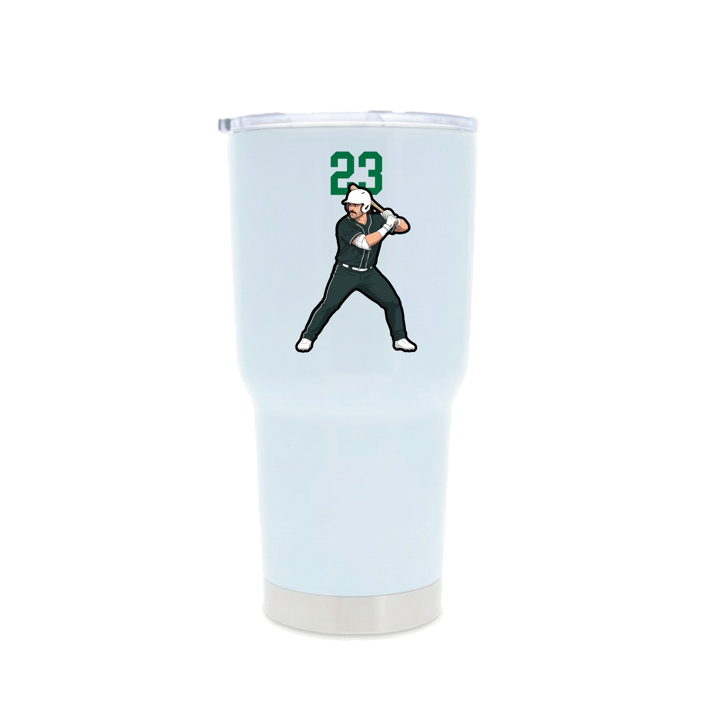 30oz Stainless Steel Tumbler — Number Top in White