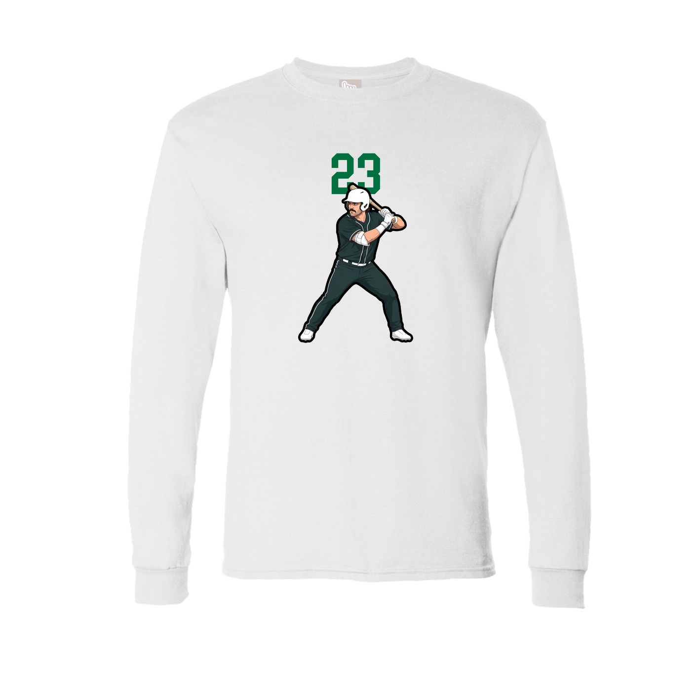 Long Sleeve Tee — Number Top in White