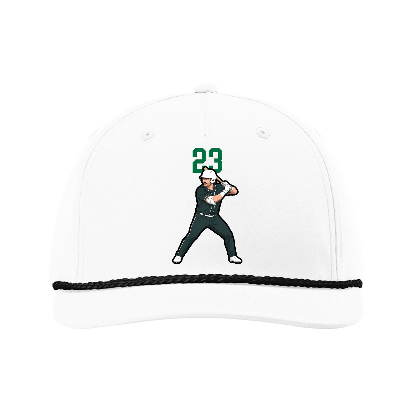 Five-Panel Classic Rope Cap — Number Top in White