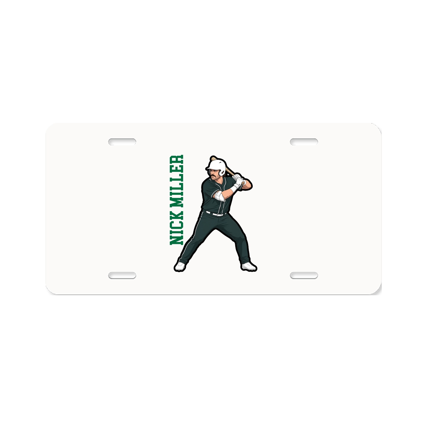 License Plate — Name Vertical in Classic