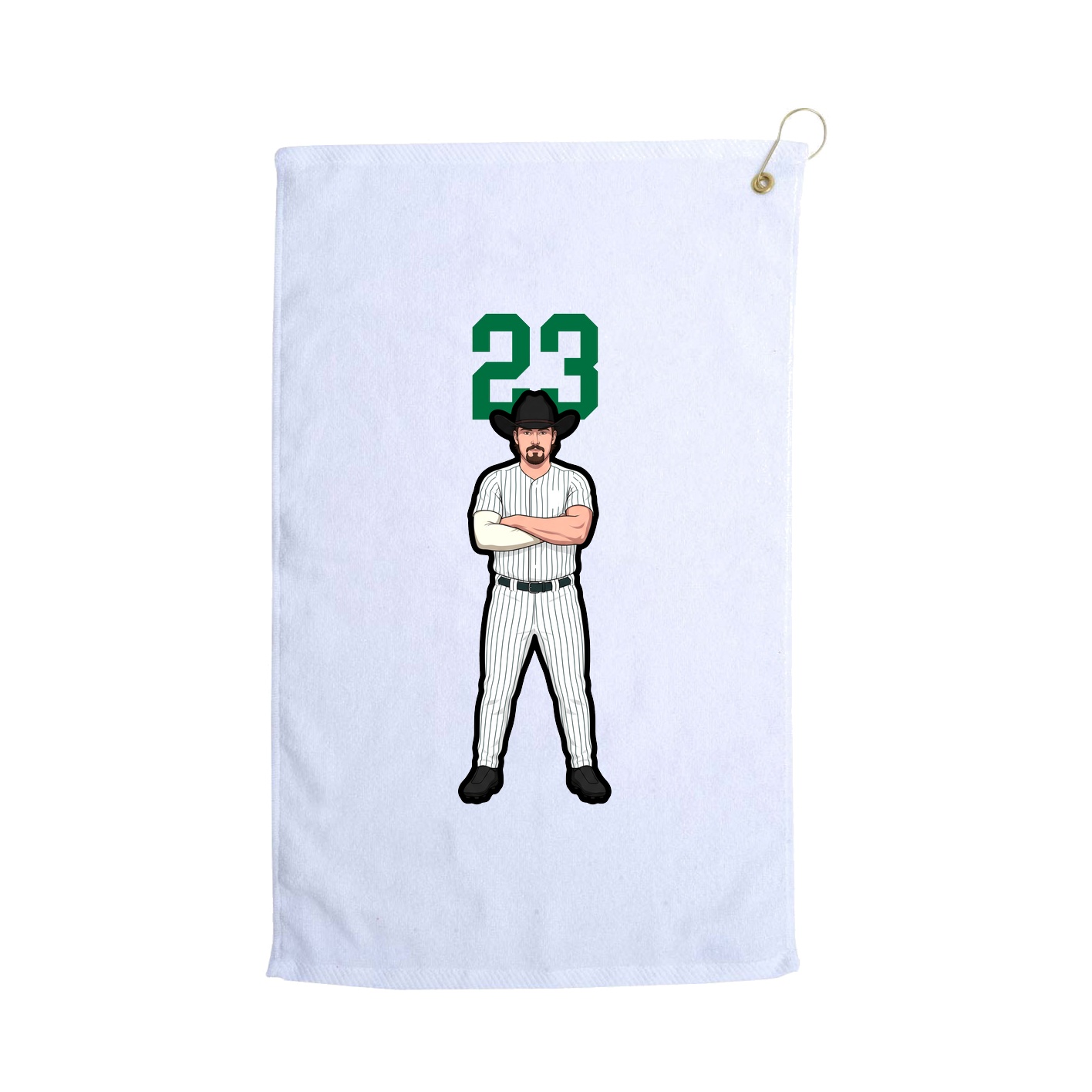 Golf Towel — Number Top in White