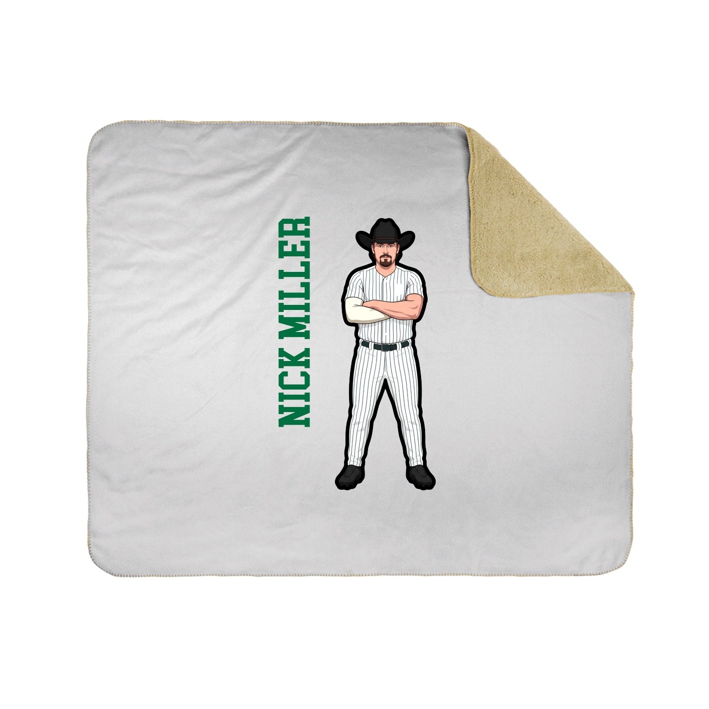 Throw Blanket — Name Vertical in White