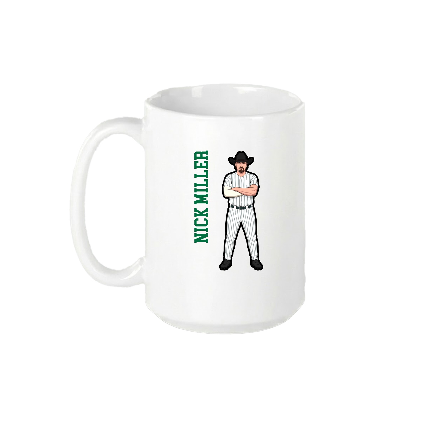 15oz Coffee Mug — Name Vertical in White