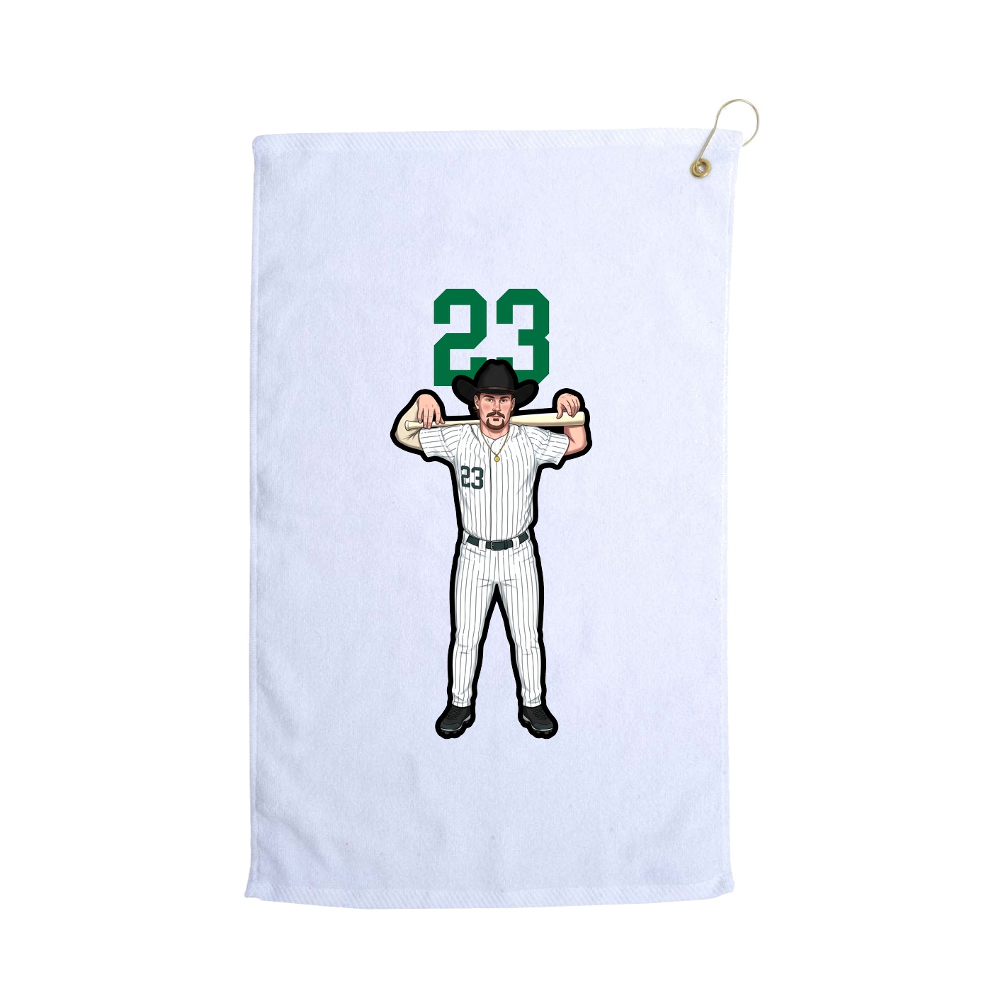 Golf Towel — Number Top in White