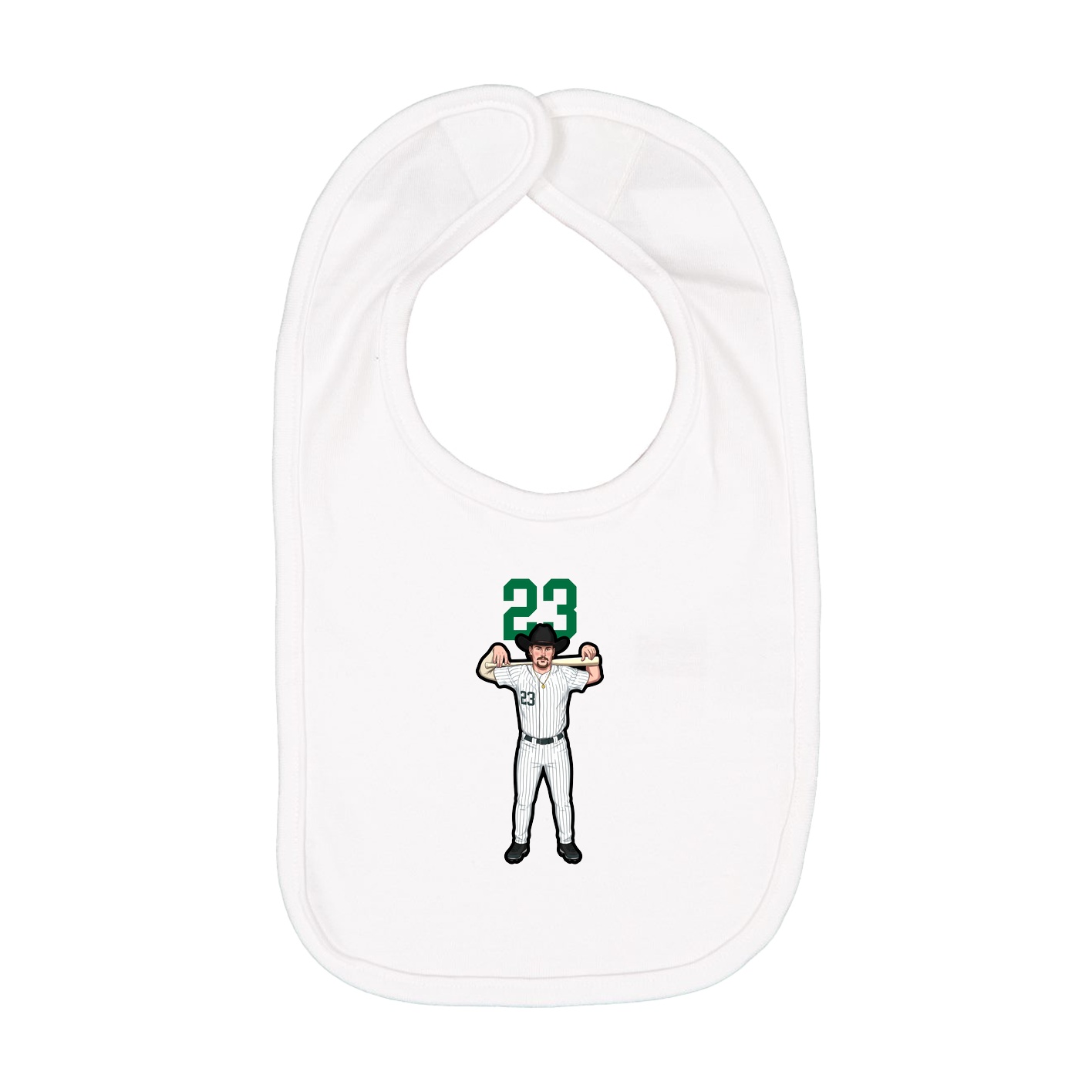 Infant Bib — Number Top in White